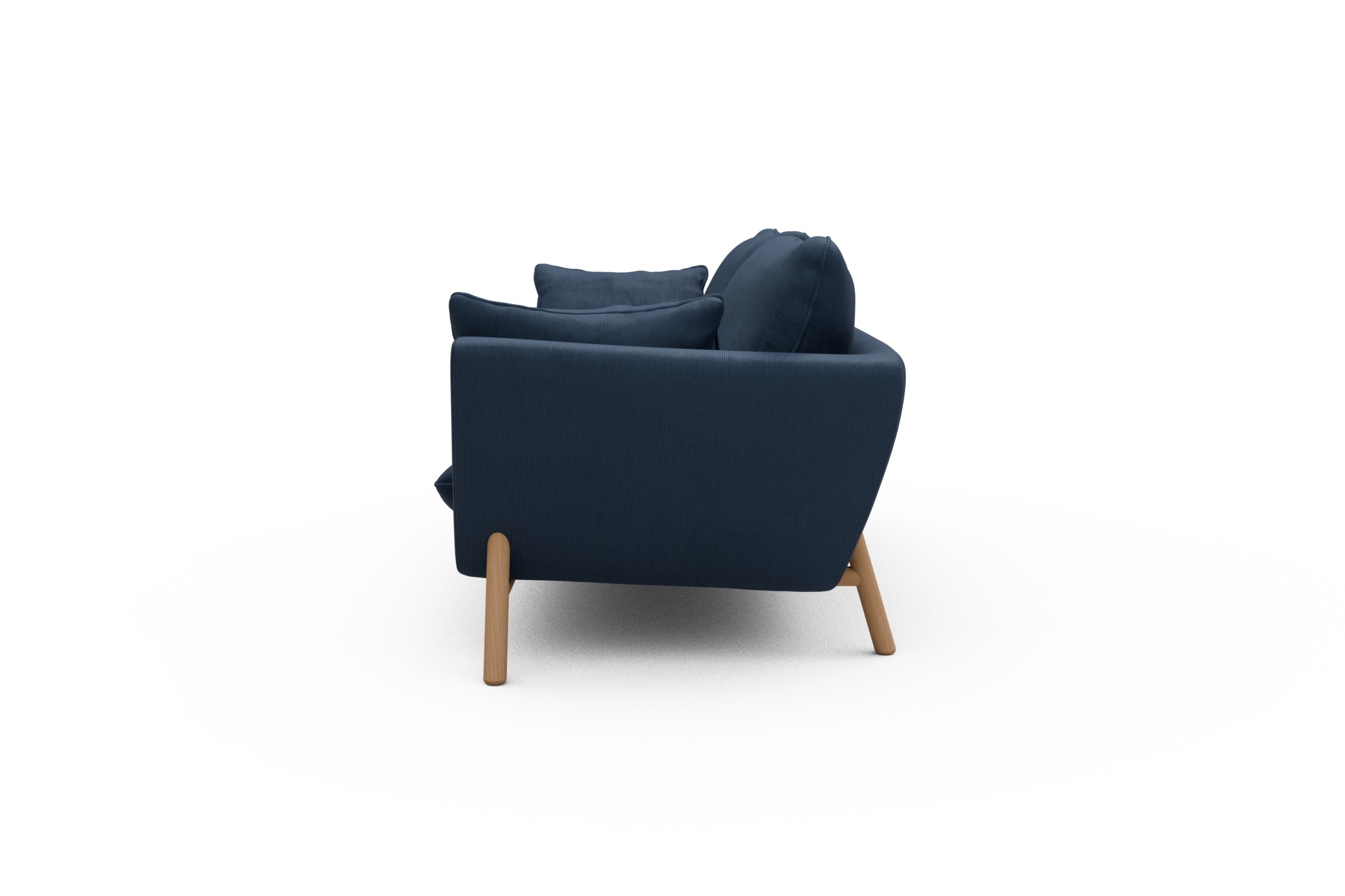Sofa Emil 3-Sitzer Beinfarbe Eiche Natur Cordufine-Royal-Blue