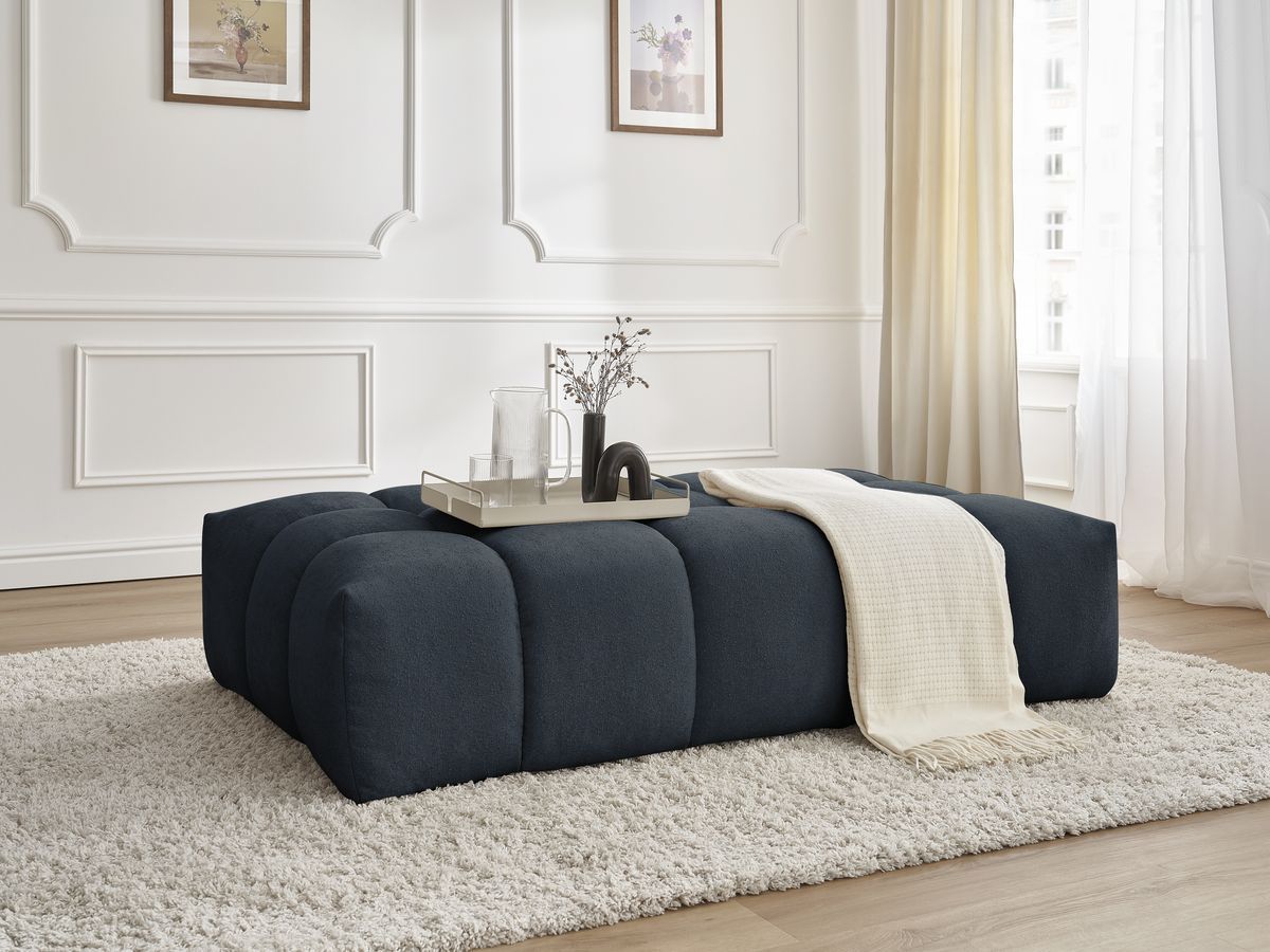 Bobochic Everest Pouf 166 × 100 cm Strukturstoff Dunkelblau