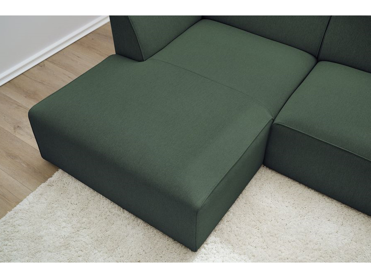 Bobochic Megeve Ecksofa Melange-Stoff Grün Ecke links