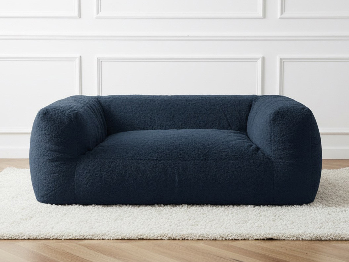 Bobochic Salto Hundekorb Kunstfell Dunkelblau, Größe XL (115 cm)