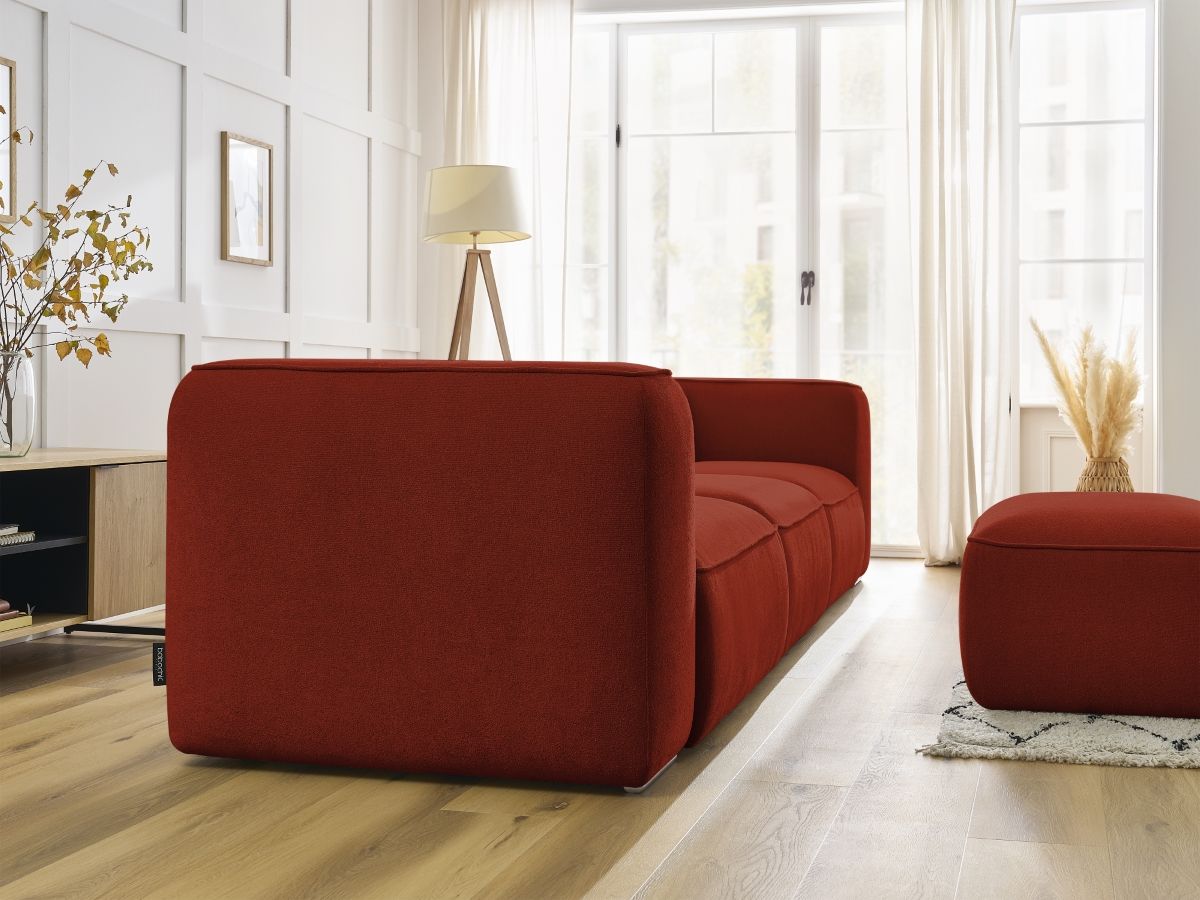 Bobochic Zephyr Sofa 4-Sitzer mit Pouf Strukturstoff Orange