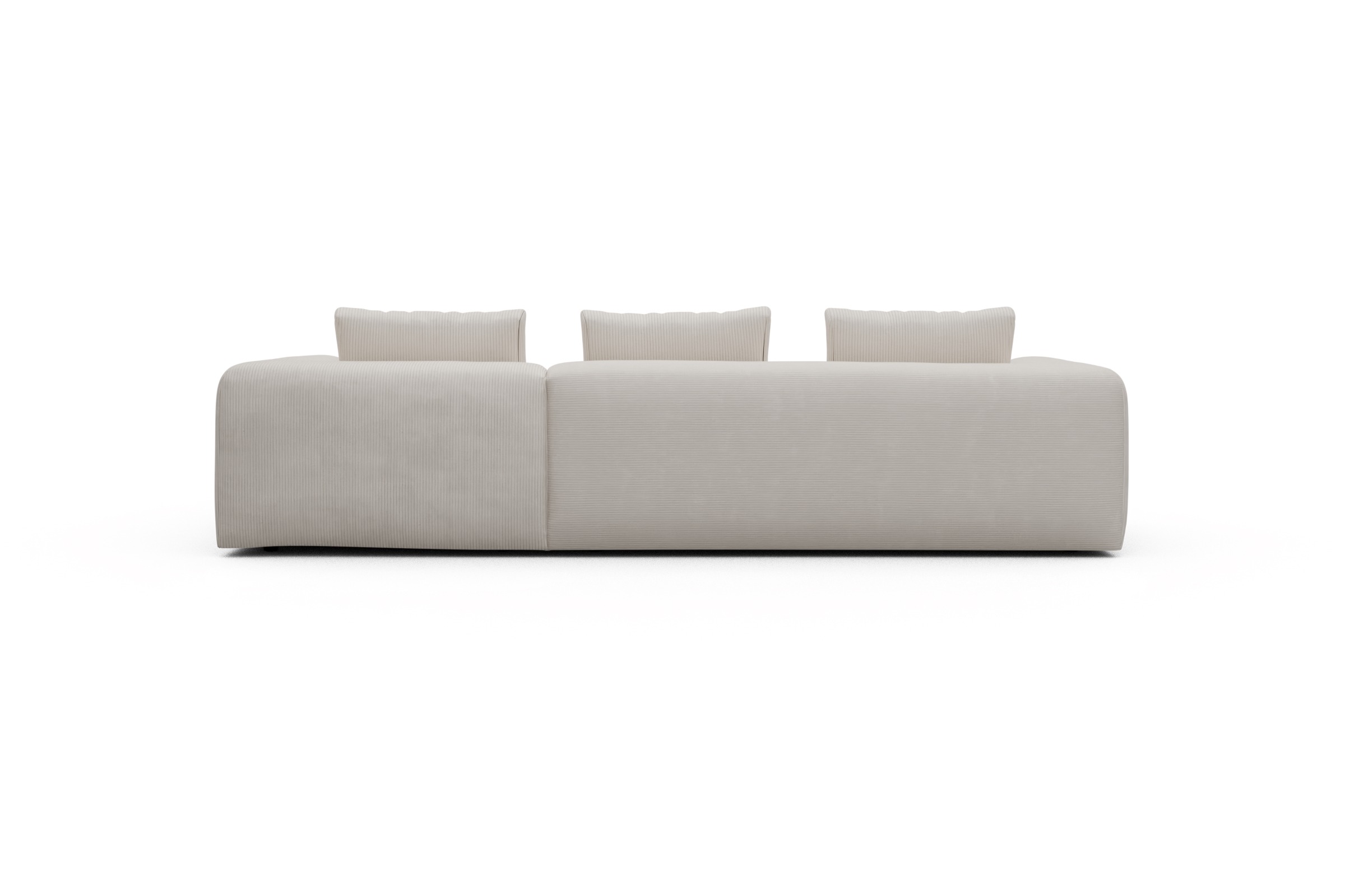 Ecksofa Fred Chaiselongue rechts mit 2,5-Sitzer Corduroy-Ivory