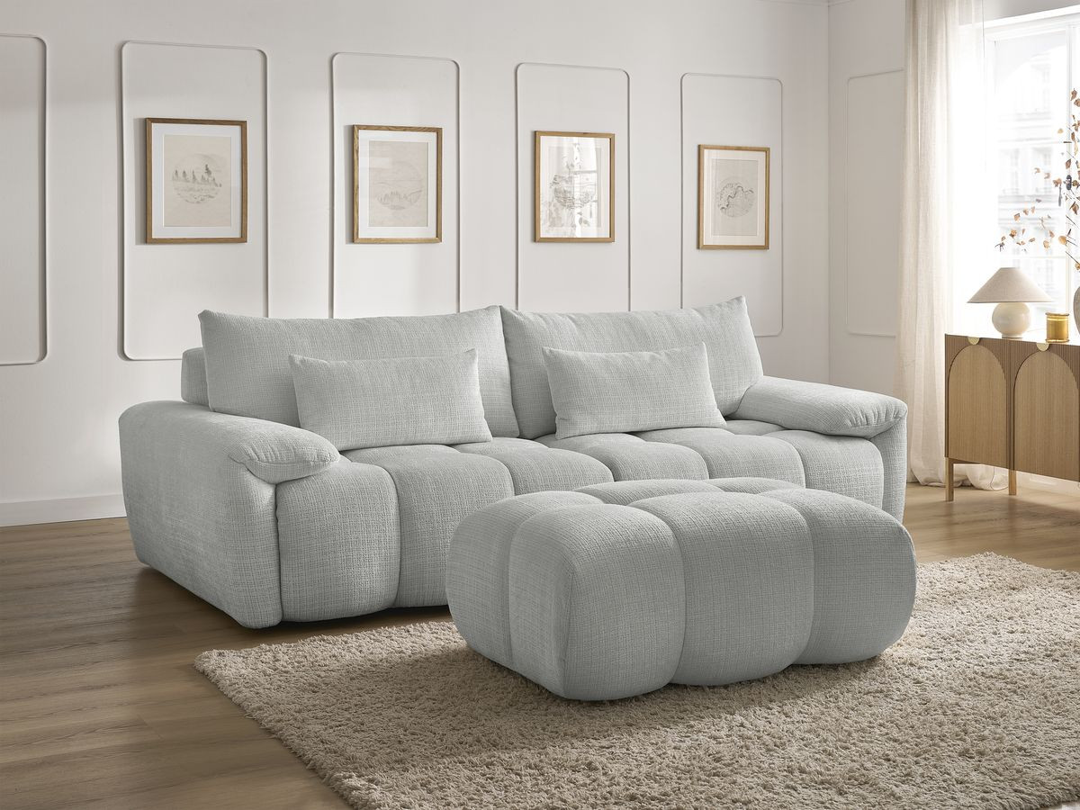Bobochic Ivane Sofa 4-Sitzer Strukturstoff Hellgrau