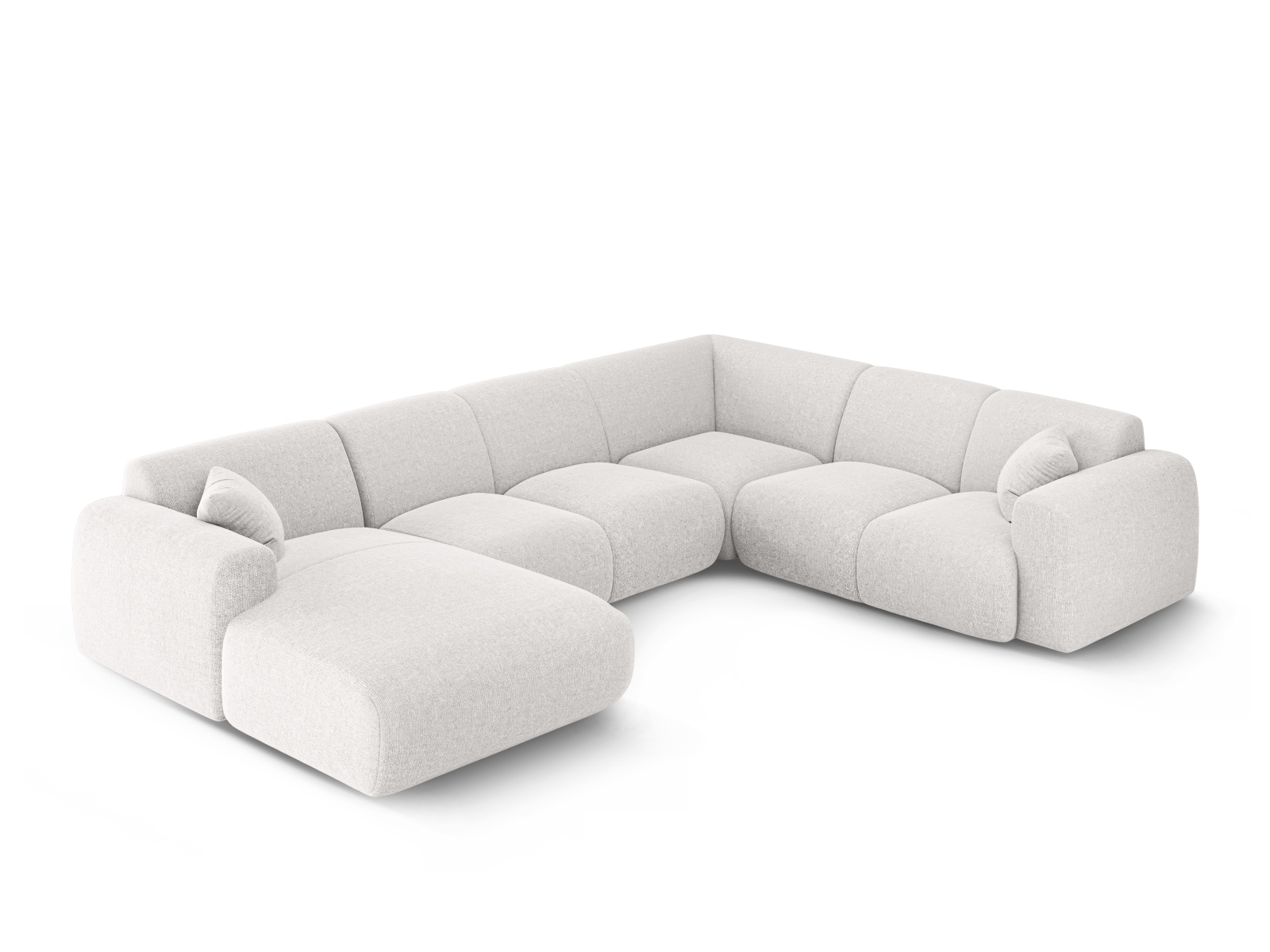 Cosmopolitan Design Panoramasofa Nolio 6-Sitzer Chenille Haga Hellgrau Rechts