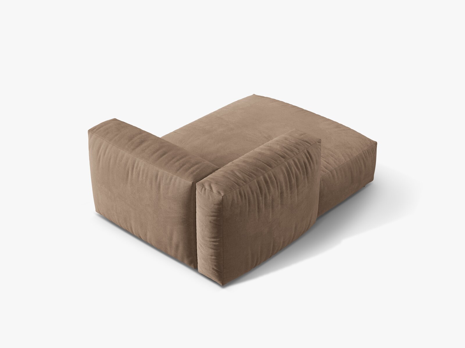 Micadoni Recamiere Martina 1-Sitzer Links Samt Vogue Dunkelbeige