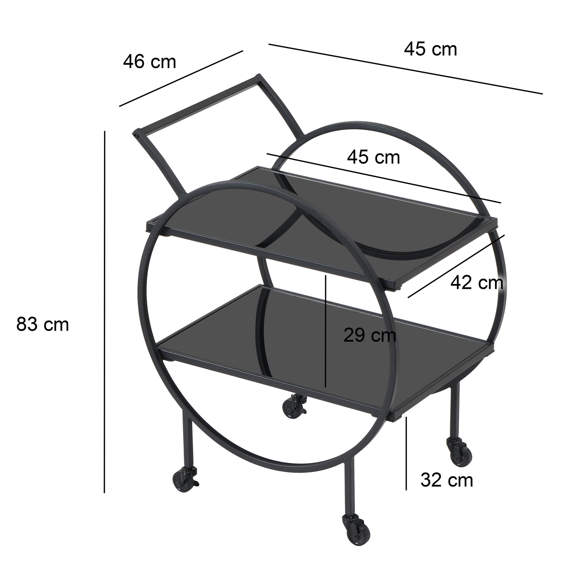 Servierwagen Naustdal Metall Schwarz 45 × 46 × 83 cm