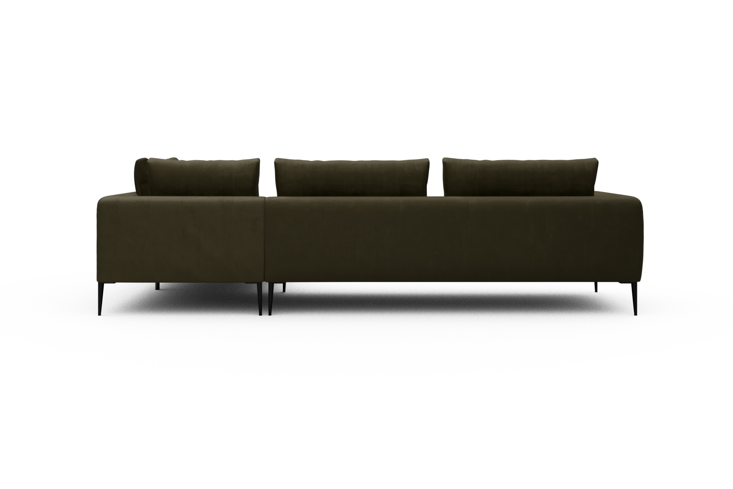 Ecksofa Paul Relax-Ecke links mit 3-Sitzer Cordufine-Pine-Green