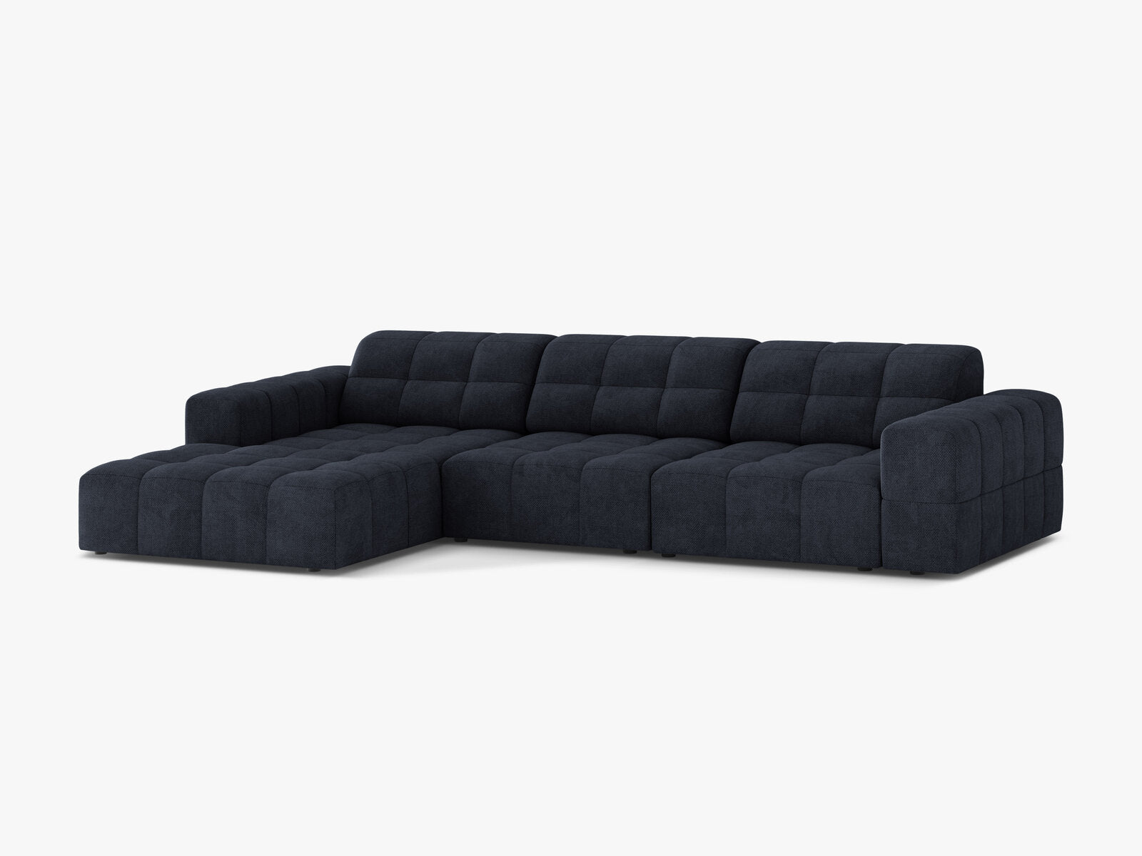 Micadoni Ecksofa Jennifer 4-Sitzer Links Chenille Eden Marineblau