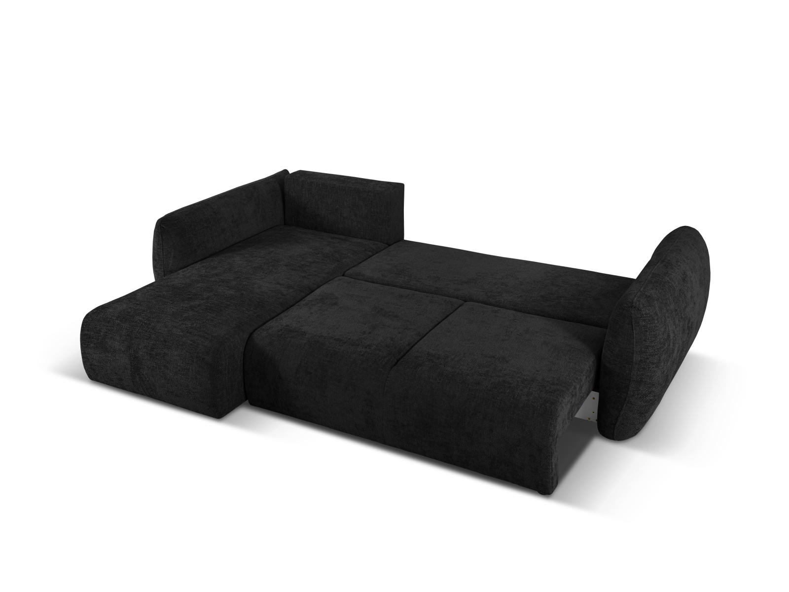 Cosmopolitan Design Ecksofa Matera 4-Sitzer mit Schlaffunktion Chenille Eden Anthrazit Links