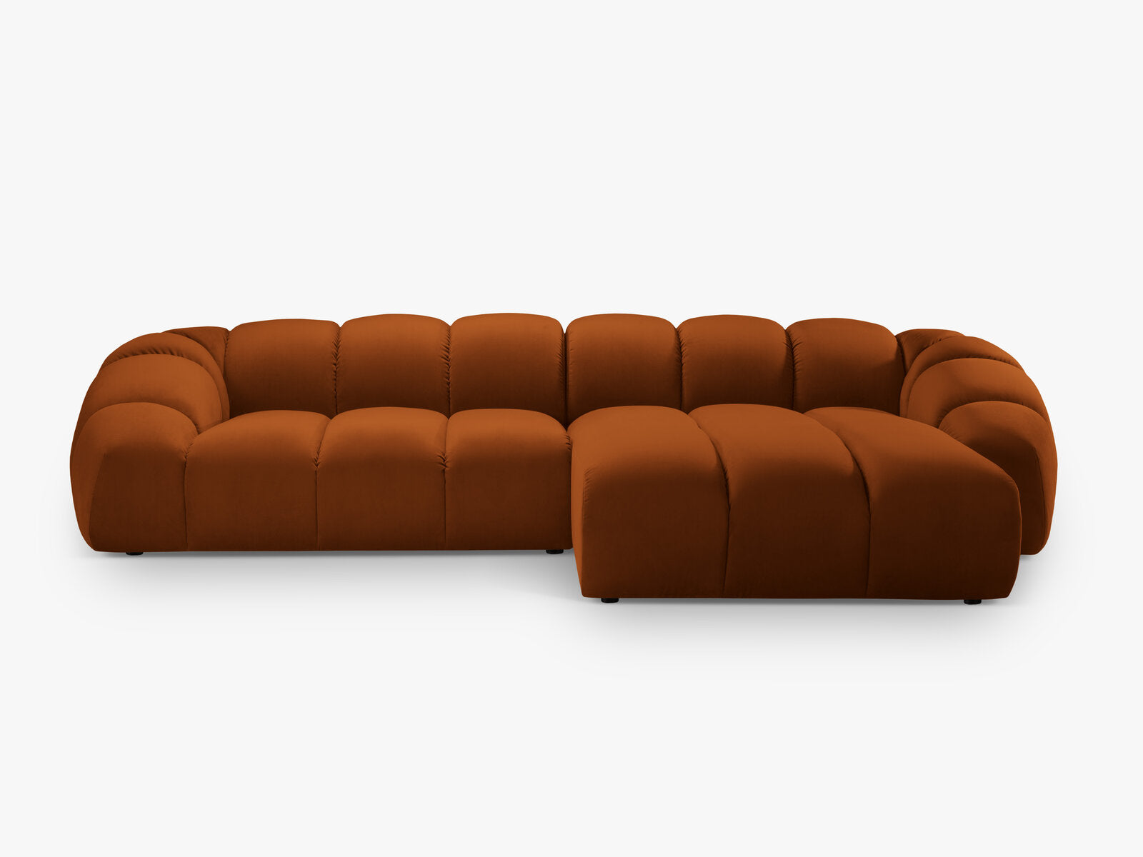 Micadoni Ecksofa Diana 4-Sitzer Rechts Samt Terrakotta