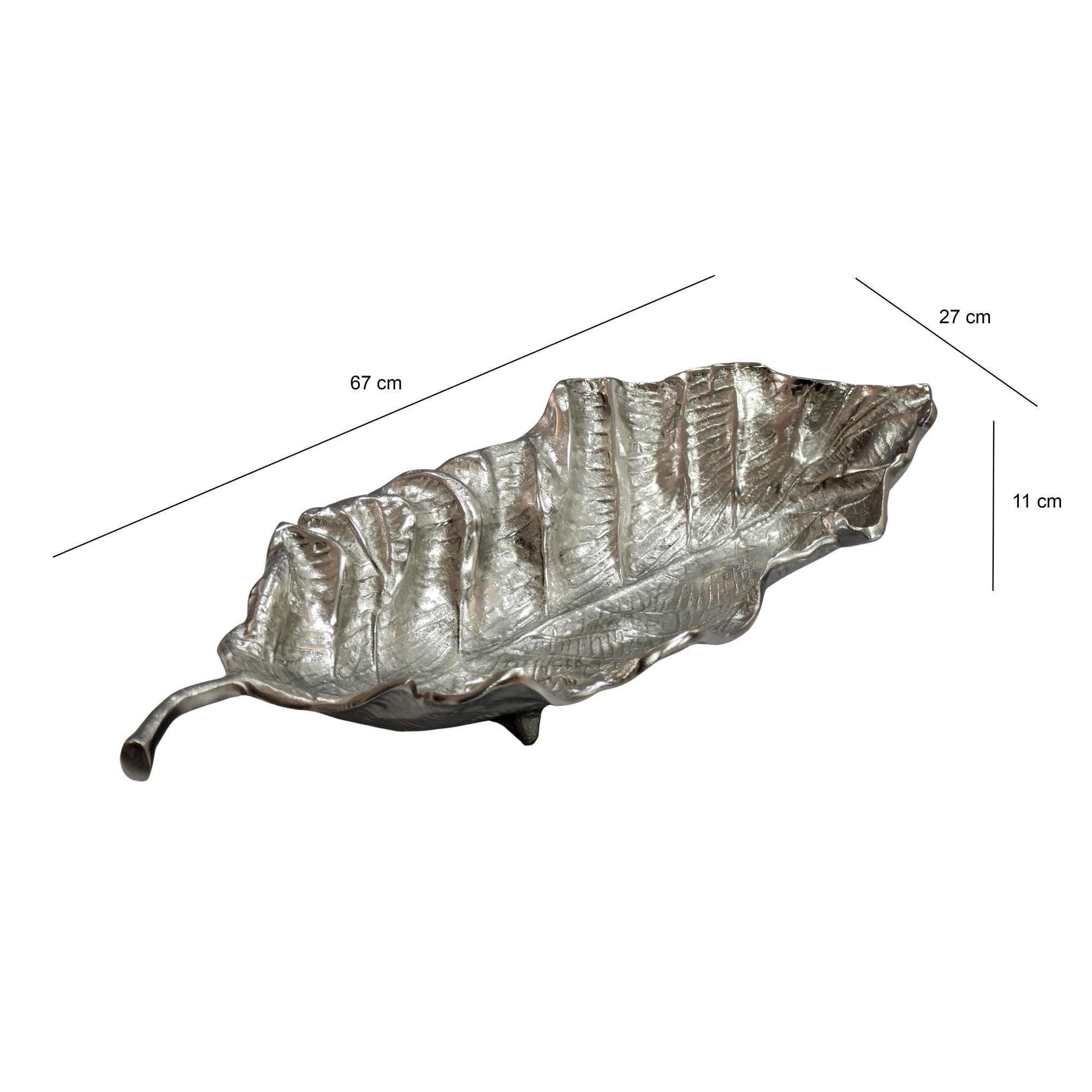 Dekoschale Rennebu Aluminium Silber 67 × 27 × 11 cm