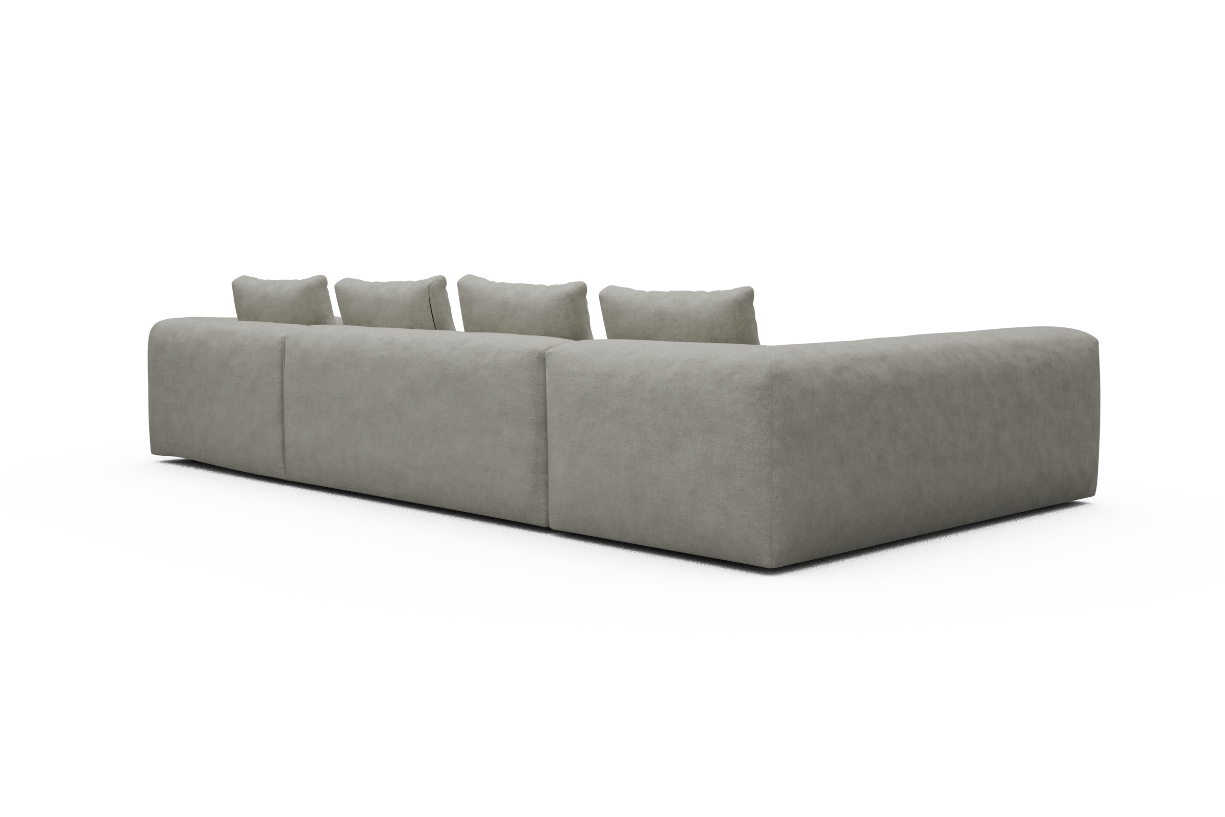 Wohnlandschaft Fred Chaiselongue rechts mit 2-Sitzer und lange Armlehne links Carreno-Moon-Stone-White