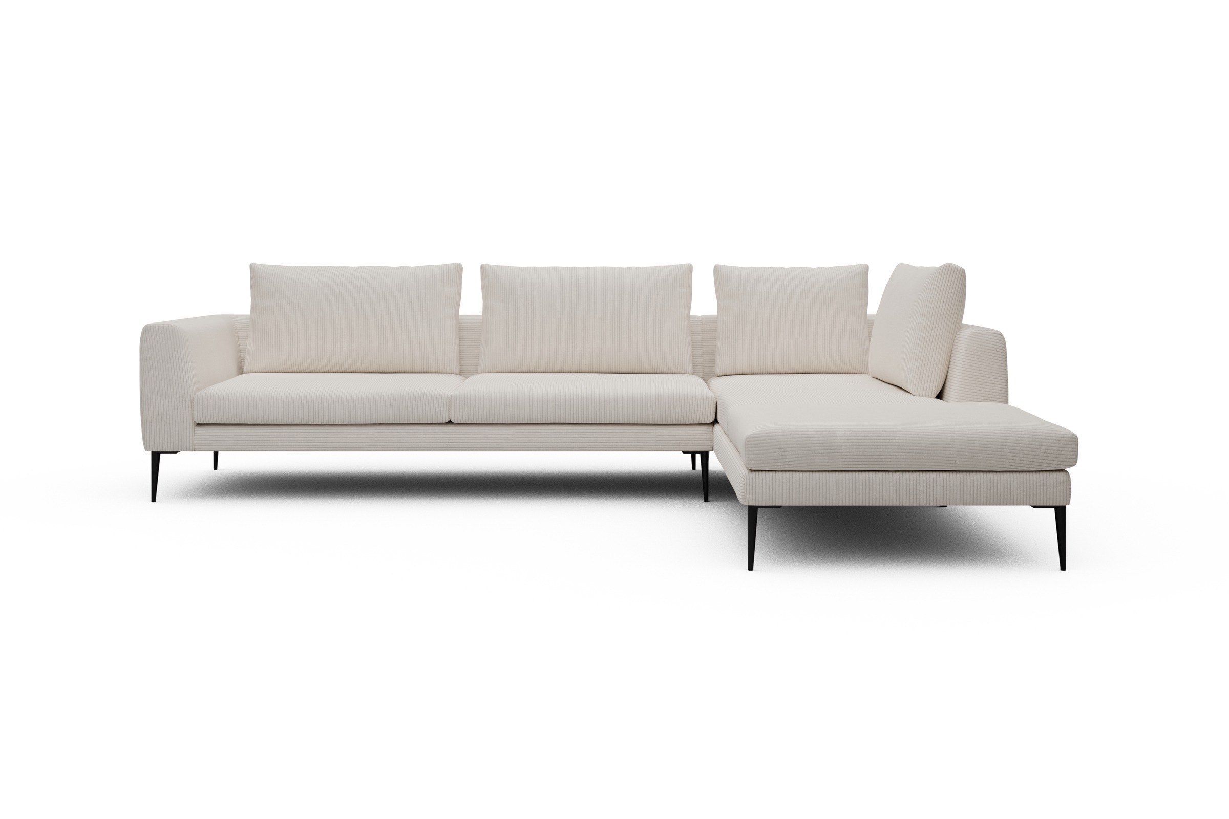 Skandi Home Ecksofa Paul Relax-Ecke links mit 3-Sitzer Corduroy-Ivory moebelfaktor