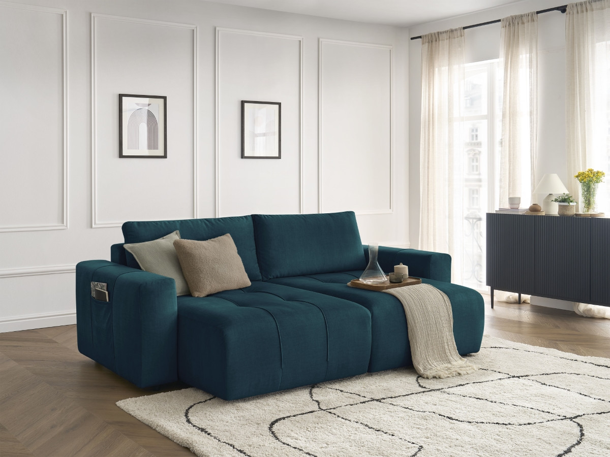 Bobochic Arsene Sofa 4-Sitzer Samt Dunkelblau