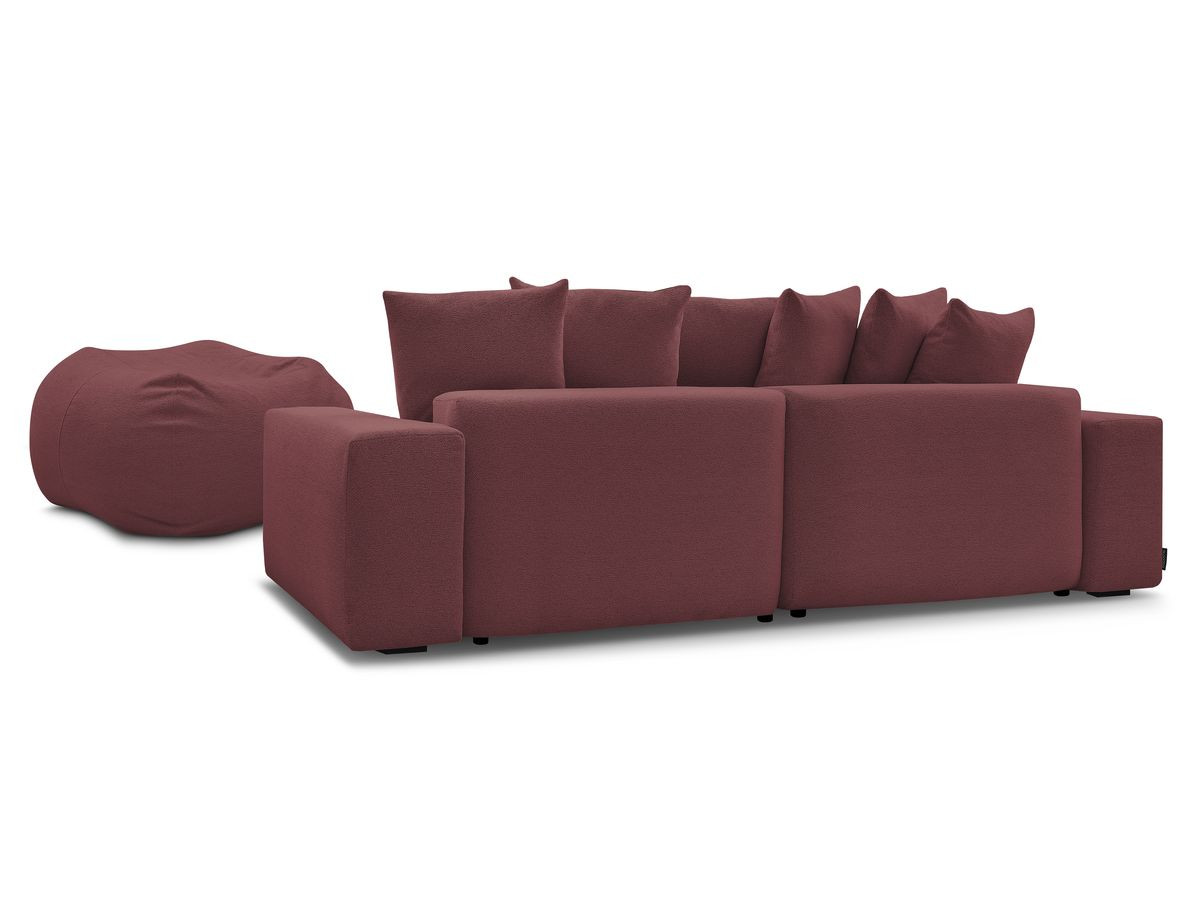 Bobochic Voltaire Ecksofa mit Pouf 310 × 174 cm Melange-Stoff Rot