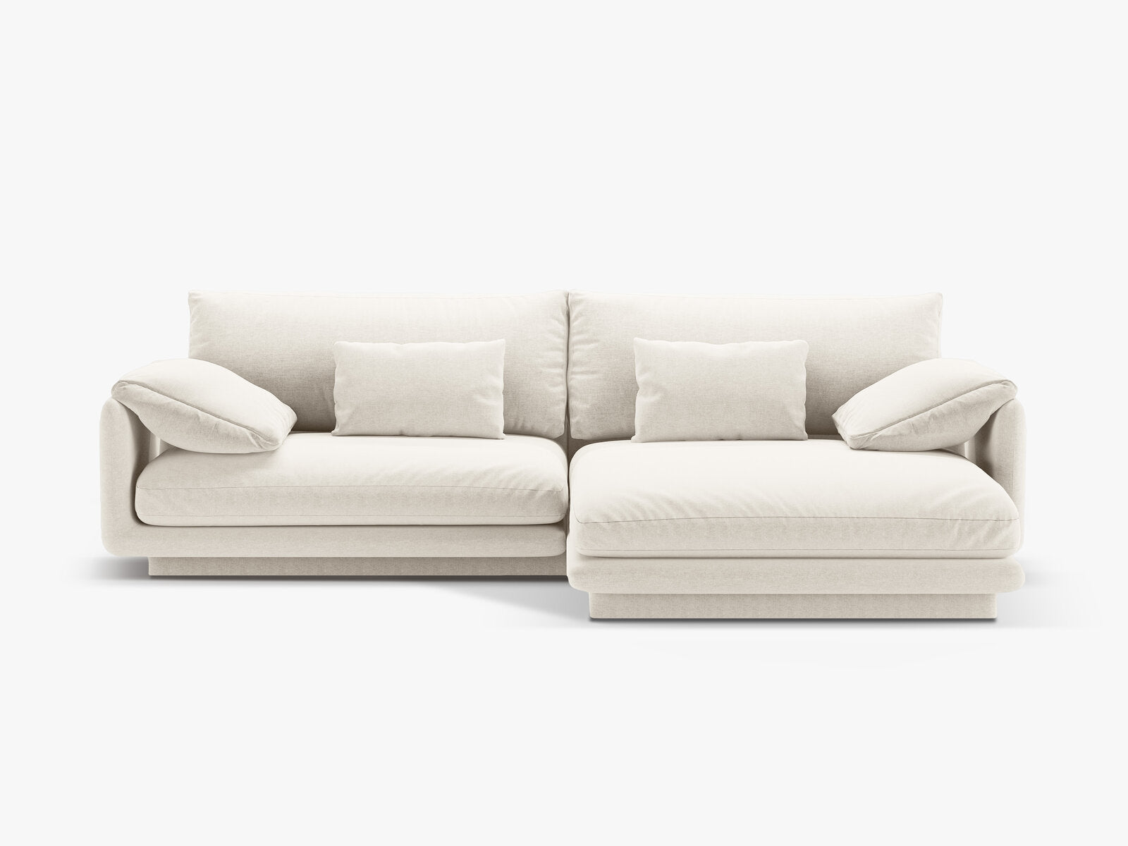 Micadoni Ecksofa Torino 4-Sitzer Rechts Strukturierter Stoff Elfenbein