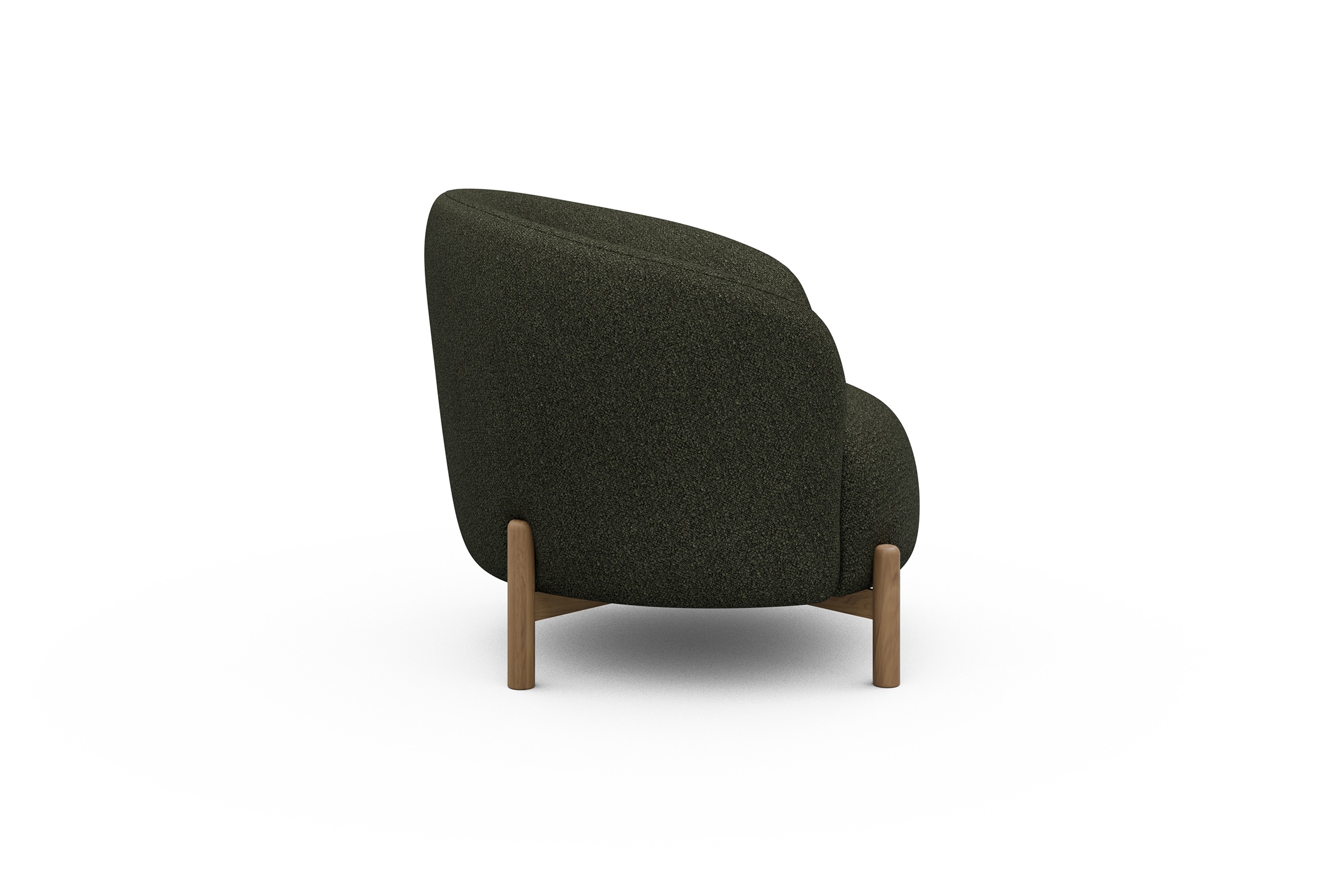 Sessel Ronda Holzbeine Eiche Natur Boucle-Forest-Green