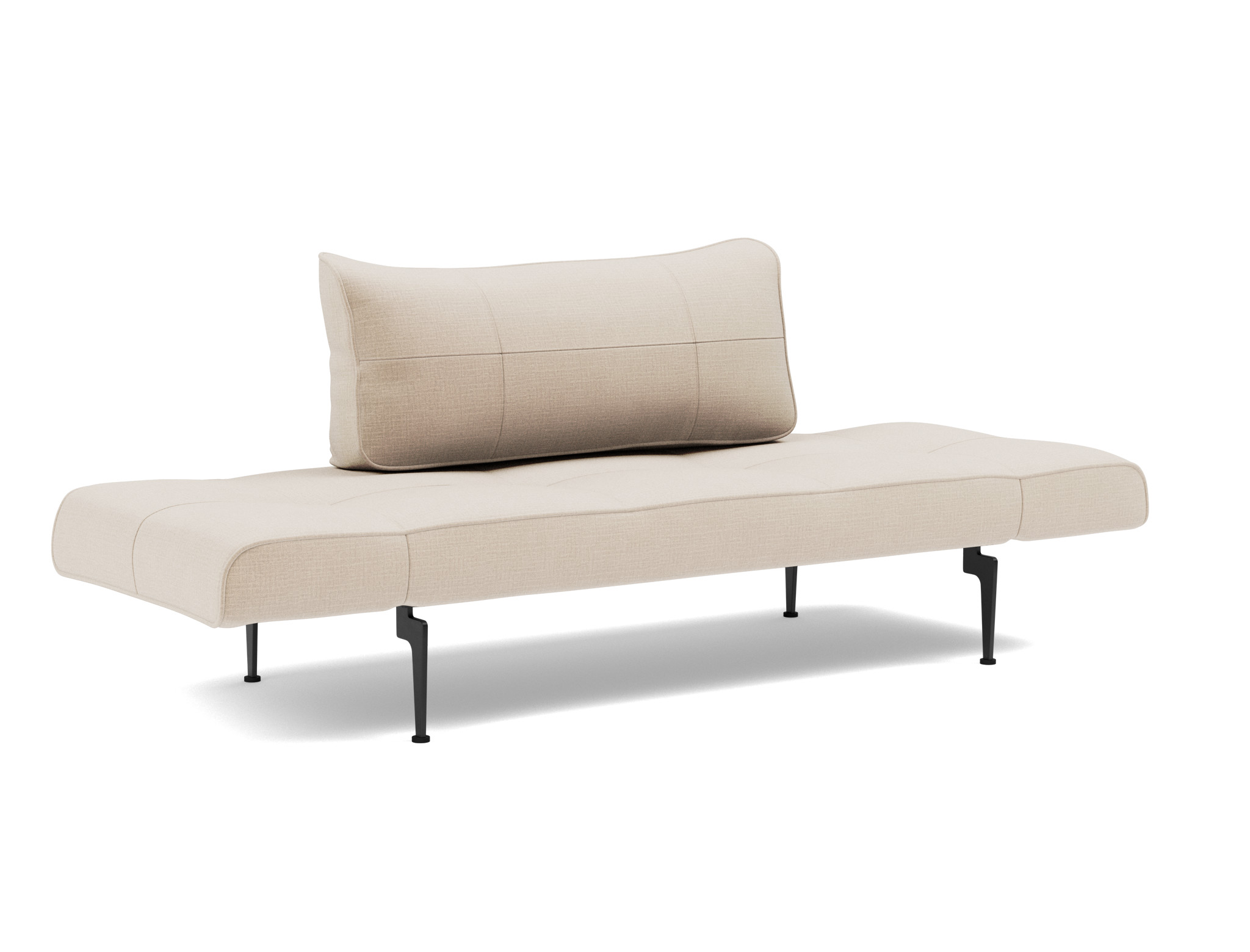 Tagesbett Zeal Chenille Esina 410-Almond-Beige Beine Laser schwarz
