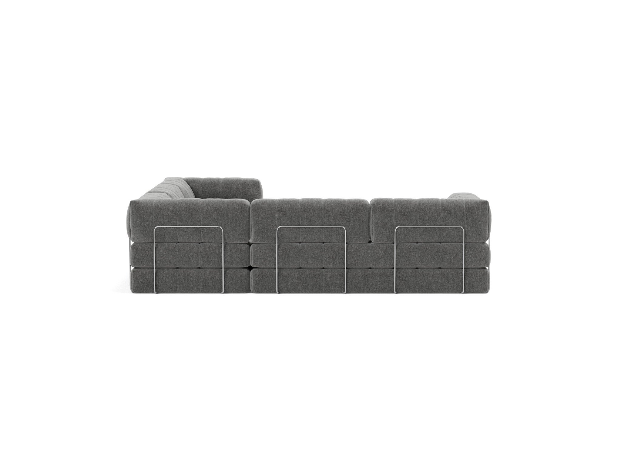 Eck-Schlafsofa CozyPad mit Armlehnen Strukturierter Stoff Twist 563-Charcoal