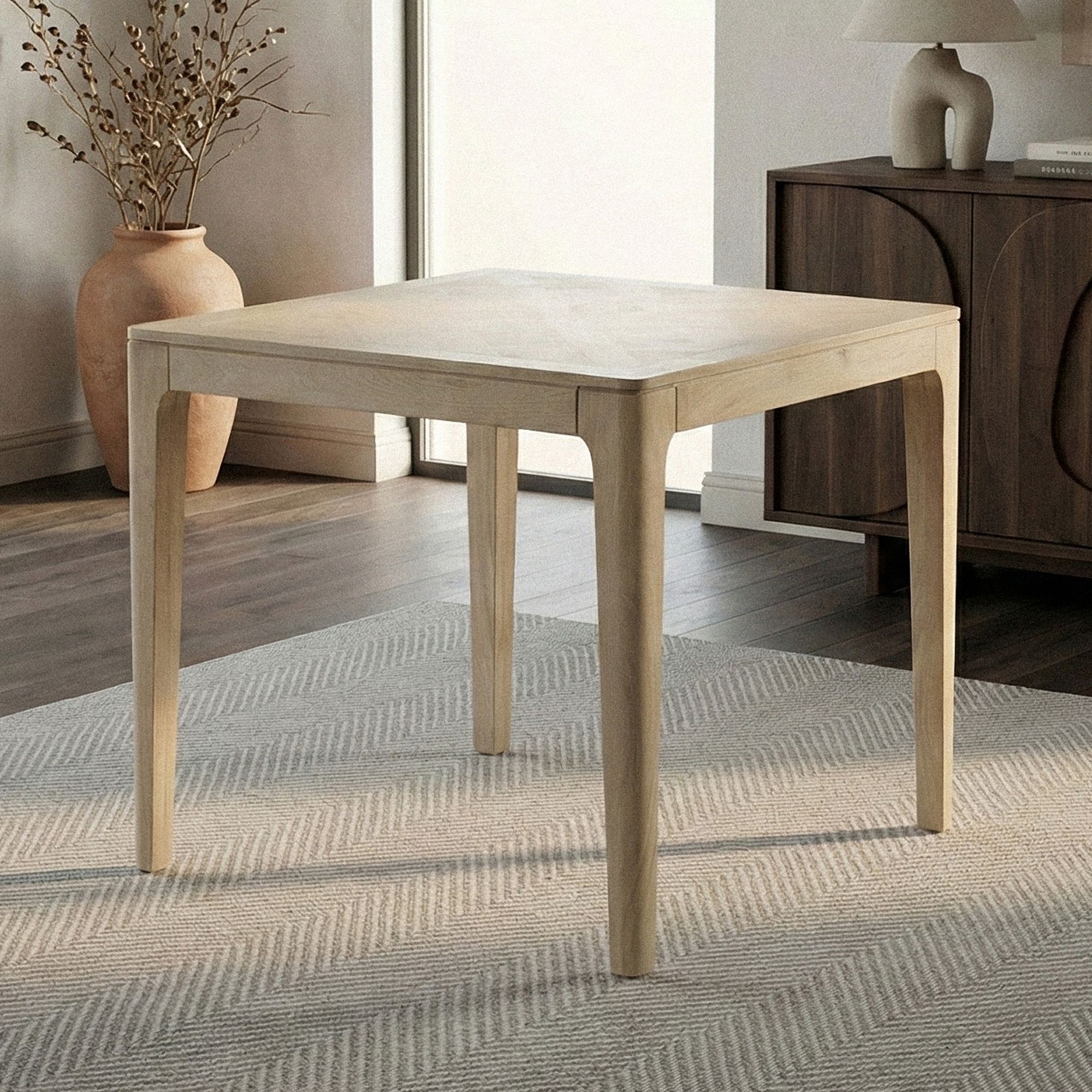 Esstisch Solund Mango Massivholz Weiß gewaschen 80 × 80 cm