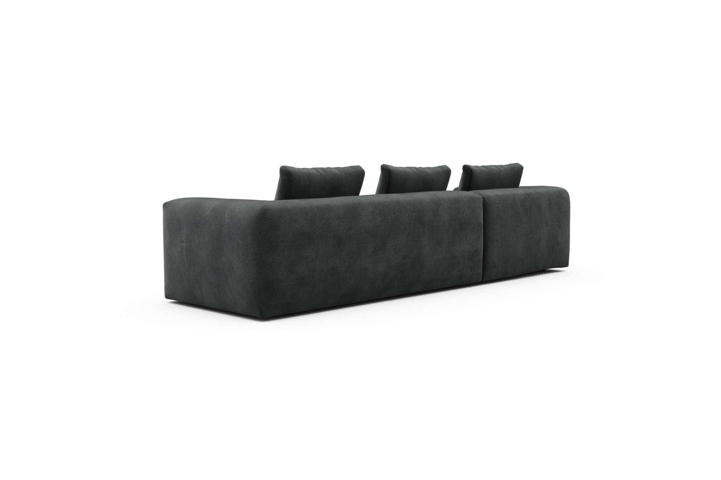 Ecksofa Fred Chaiselongue links mit 2,5-Sitzer Smooth-Deep-Warm-Grey