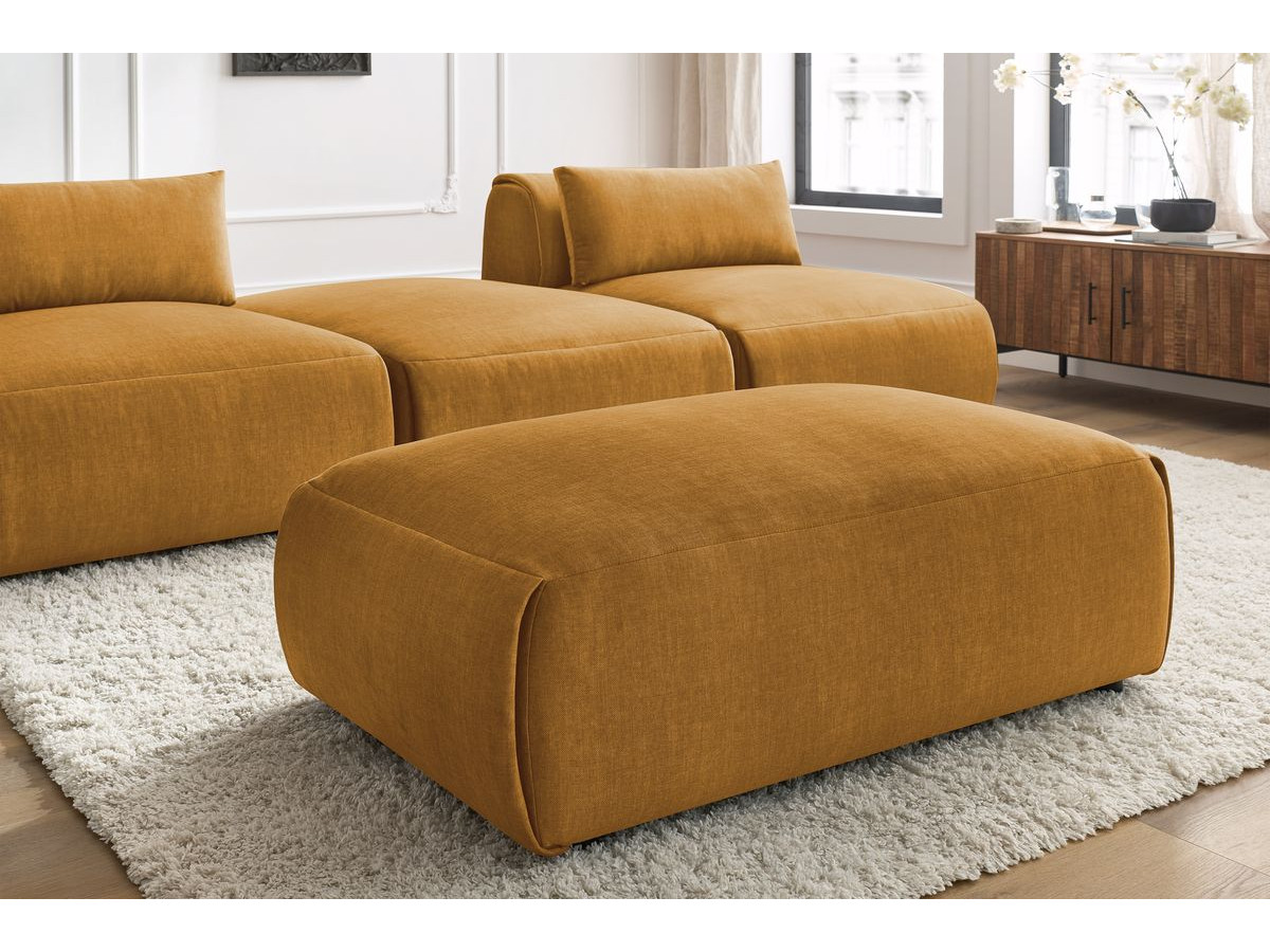 Bobochic Jeanne Sofa 4-Sitzer mit Pouf Samt Gelb