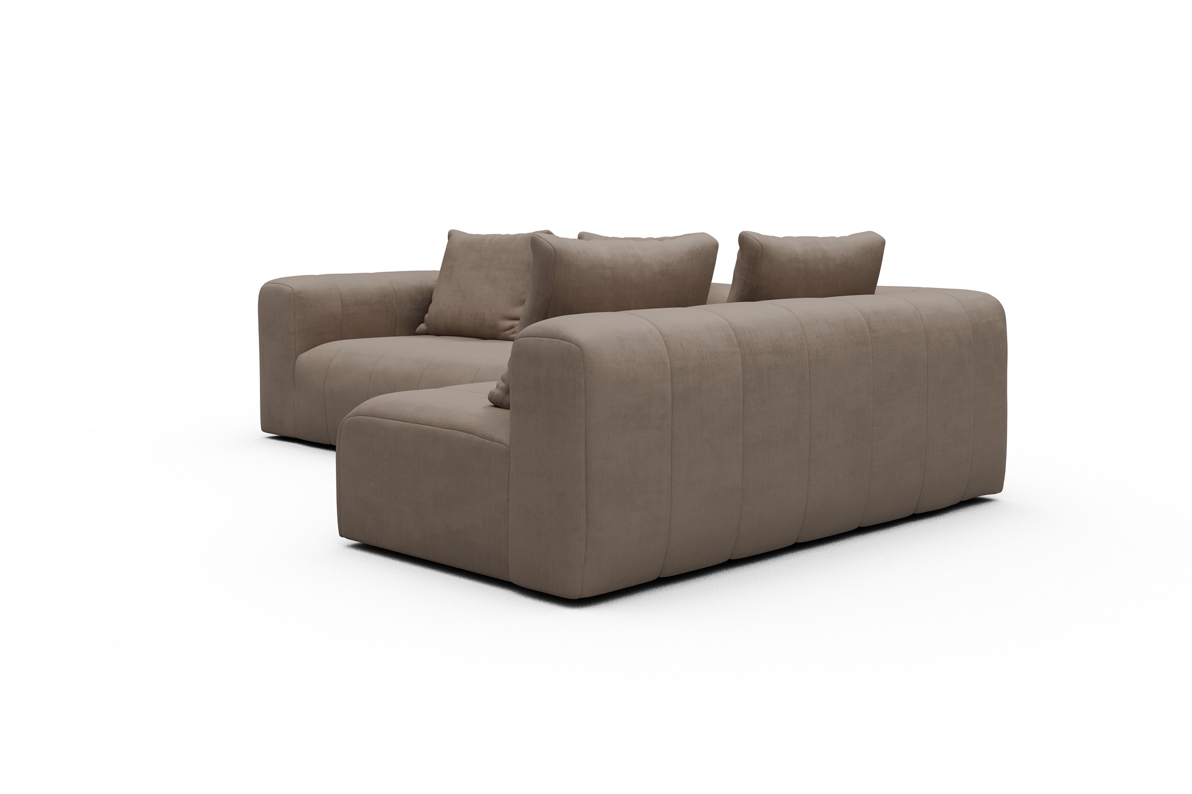 Ecksofa Hugo 2x 2,5-Sitzer Armlehne links Cordufine-Biege
