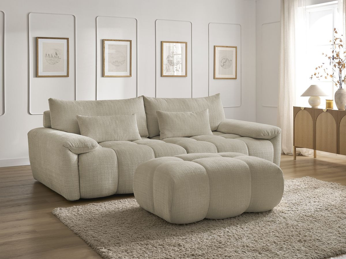 Bobochic Ivane Sofa 4-Sitzer Strukturstoff Beige