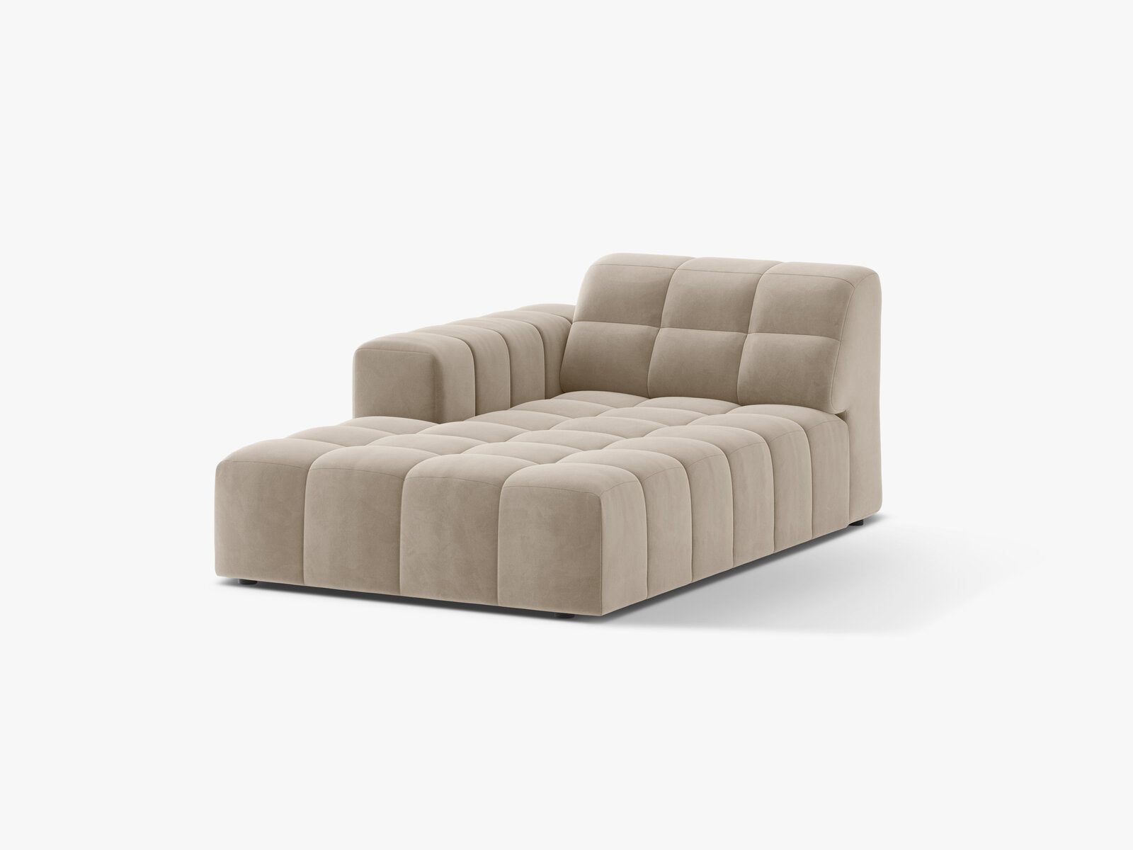 Micadoni Jennifer Chaiselongue Links Samt Bluvel Dunkelbeige