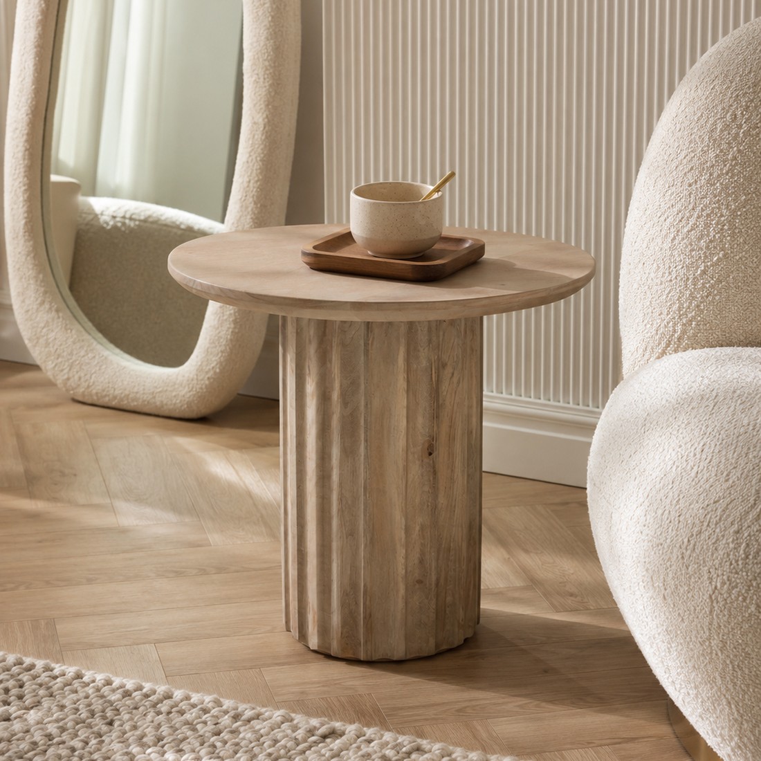 Raw Materials Bullnose Beistelltisch Reversed Natur Ø 50cm