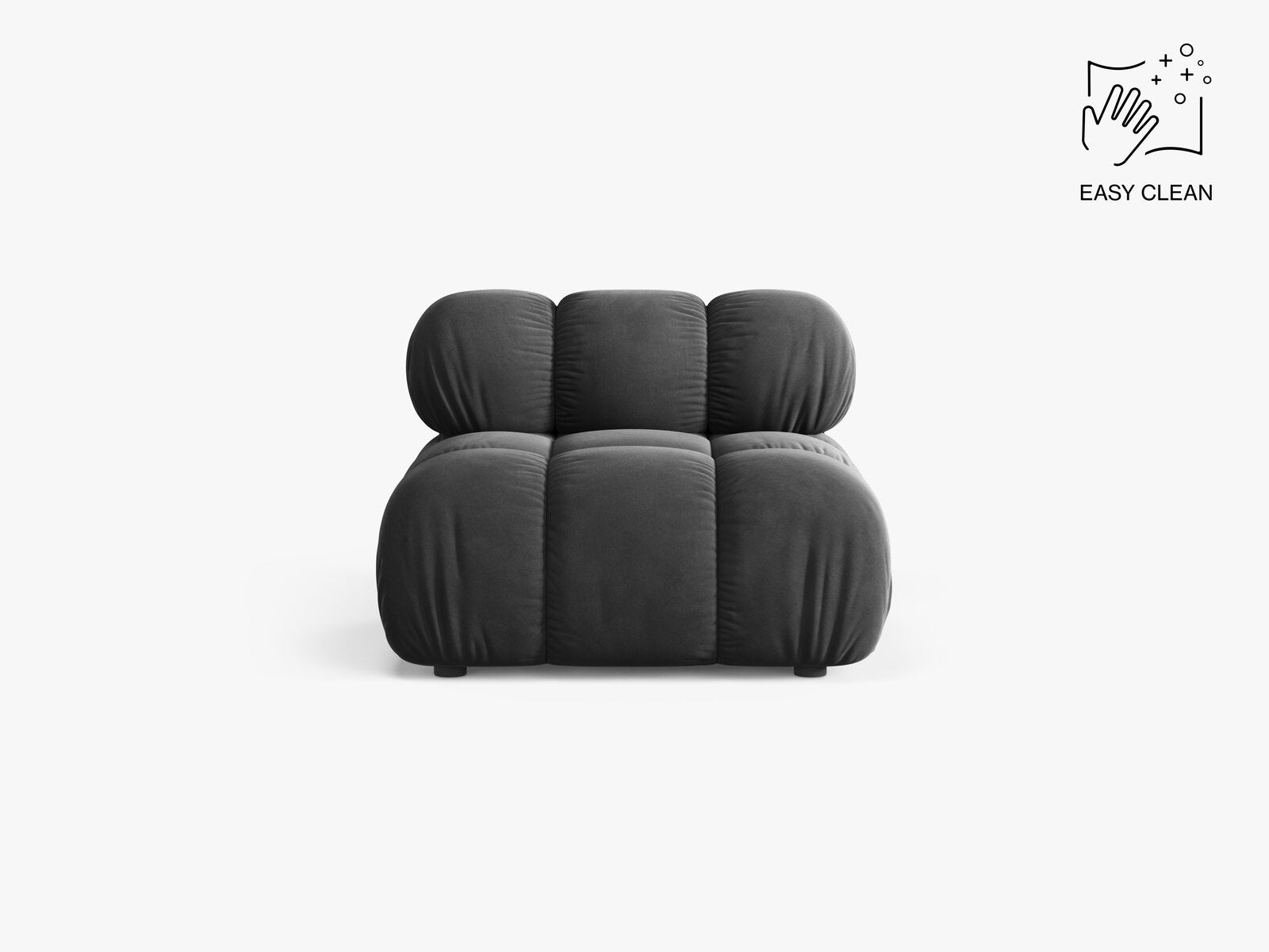 Micadoni Armloses Modul Bellis Samt Venus Grau