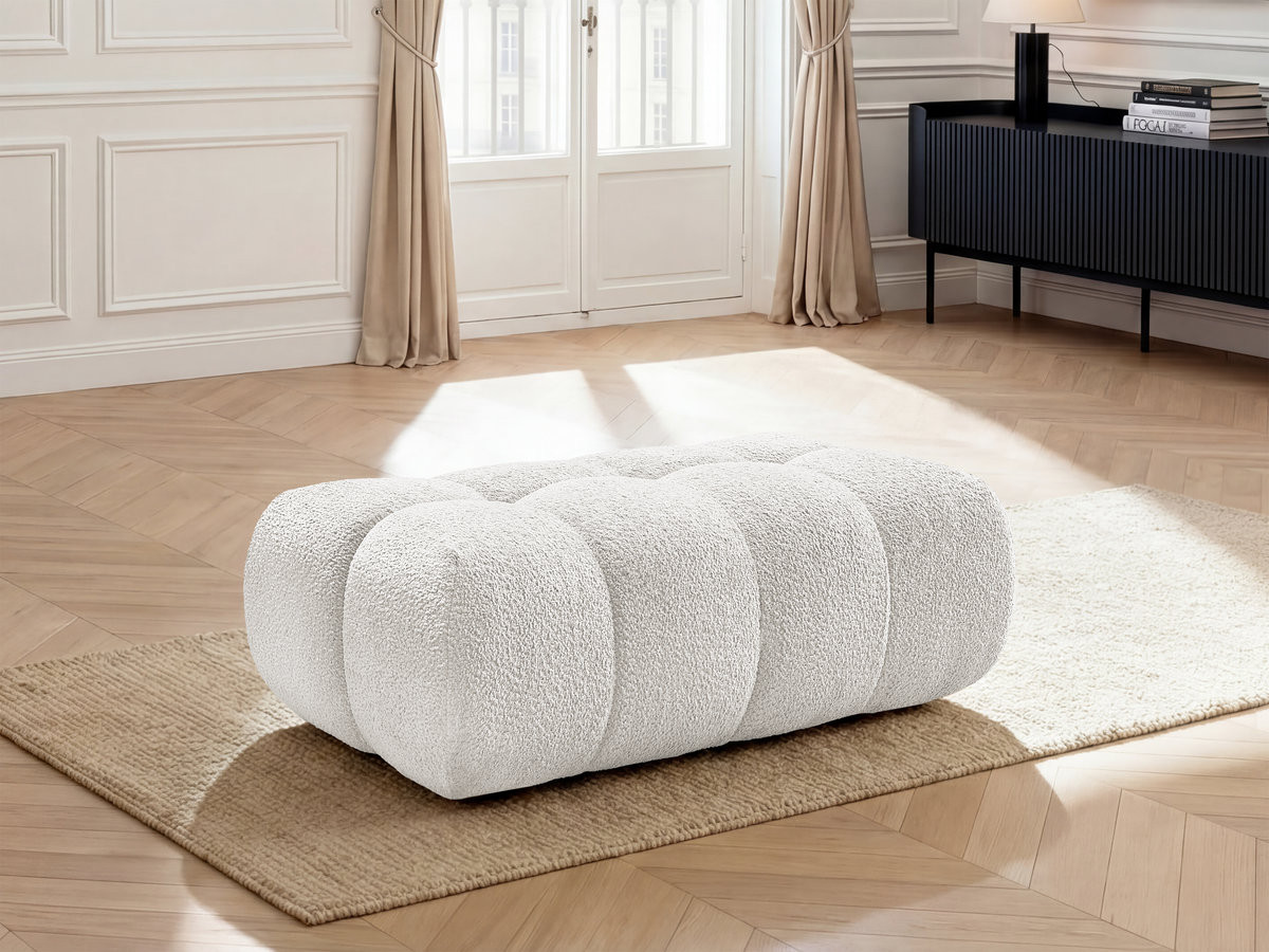 Bobochic Jaya Pouf Chenille Weiß