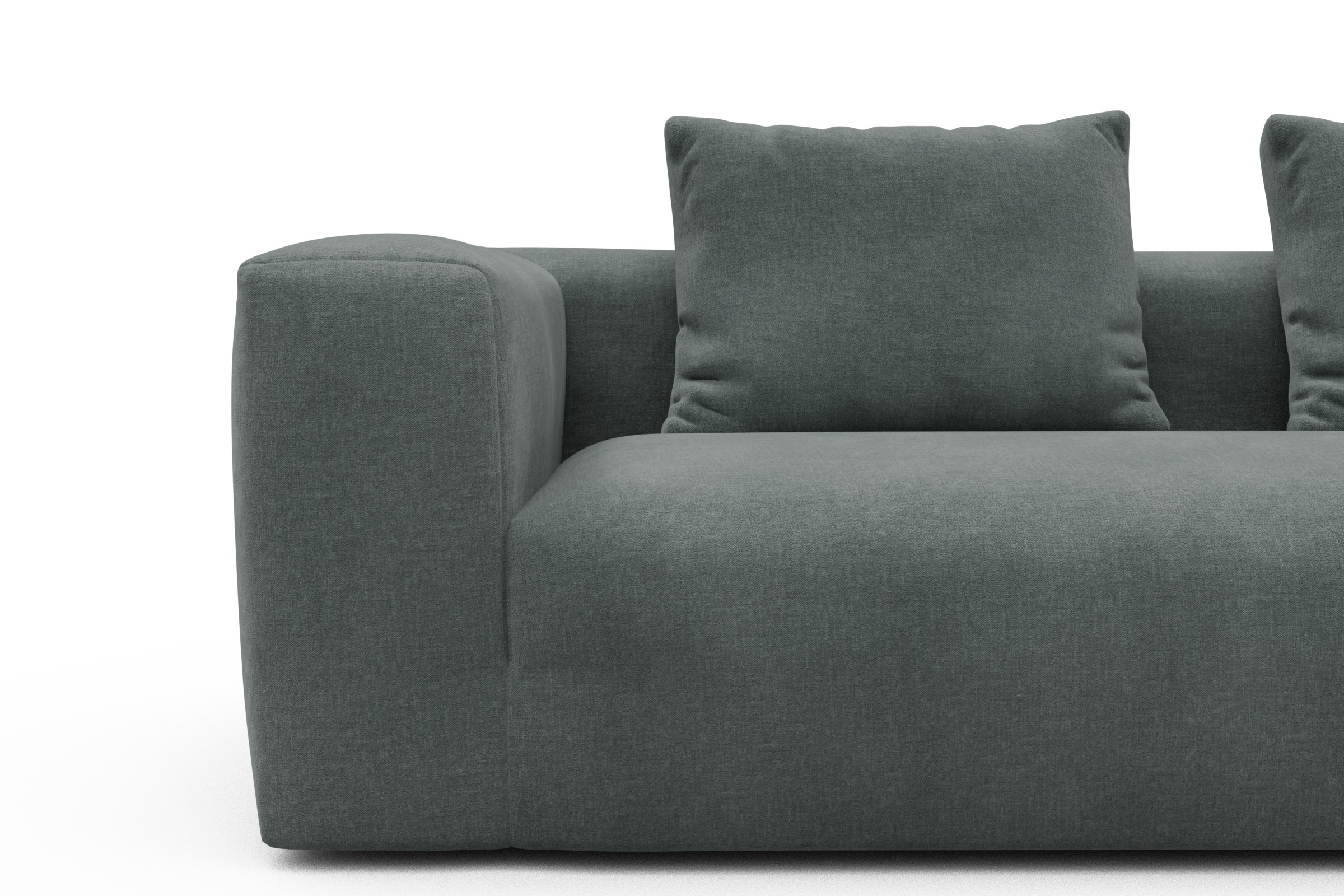 Ecksofa Fred 2x 2,5-Sitzer rechts offen Smooth-Silver-Grey