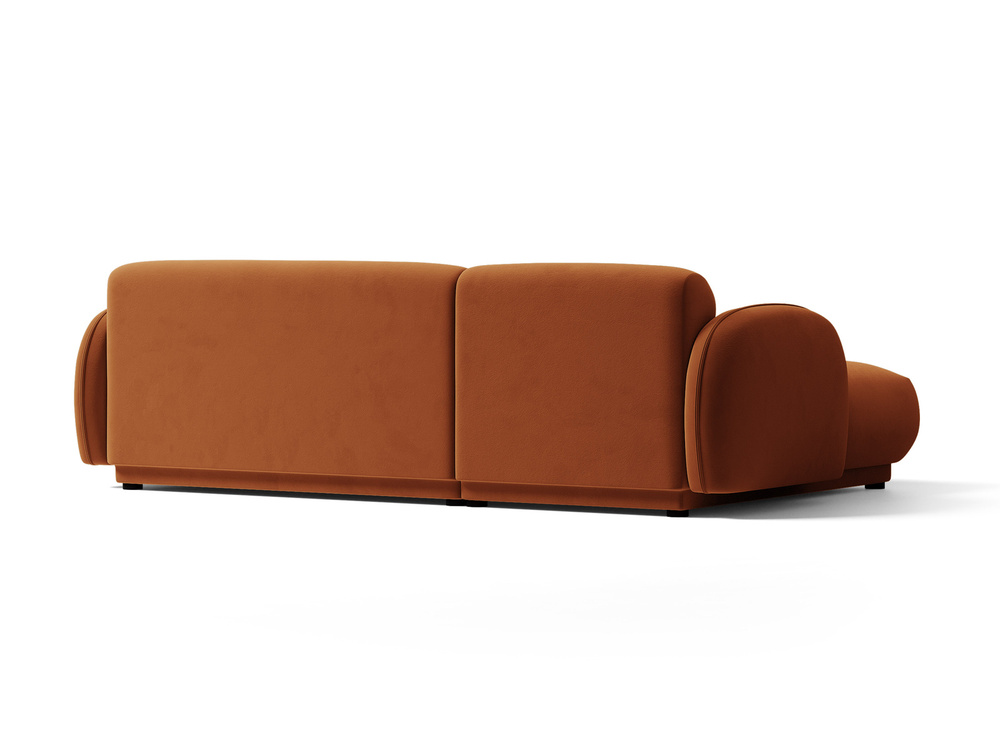Cosmopolitan Design Ecksofa Bilbao 3-Sitzer Samt Casino Terrakotta Links