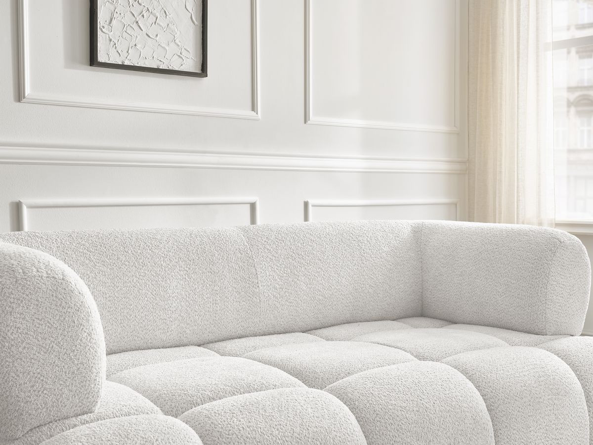 Bobochic Alya Sofa 2-Sitzer Bouclé-Stoff Weiß