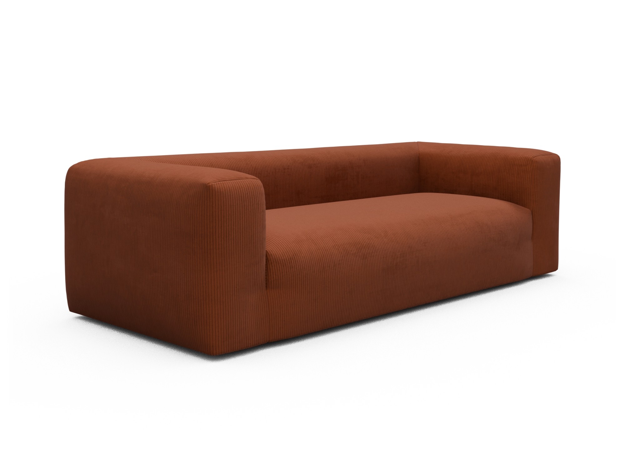 Skandi Home Sofa Fred 3-Sitzer Corduroy-Burnt-Orange moebelfaktor
