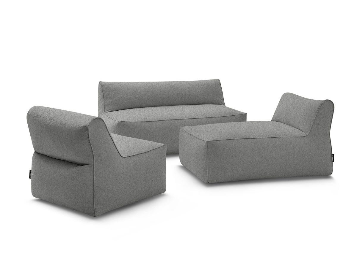 Bobochic Riviera Pouf 320 × 135 cm Stoff Dunkelgrau