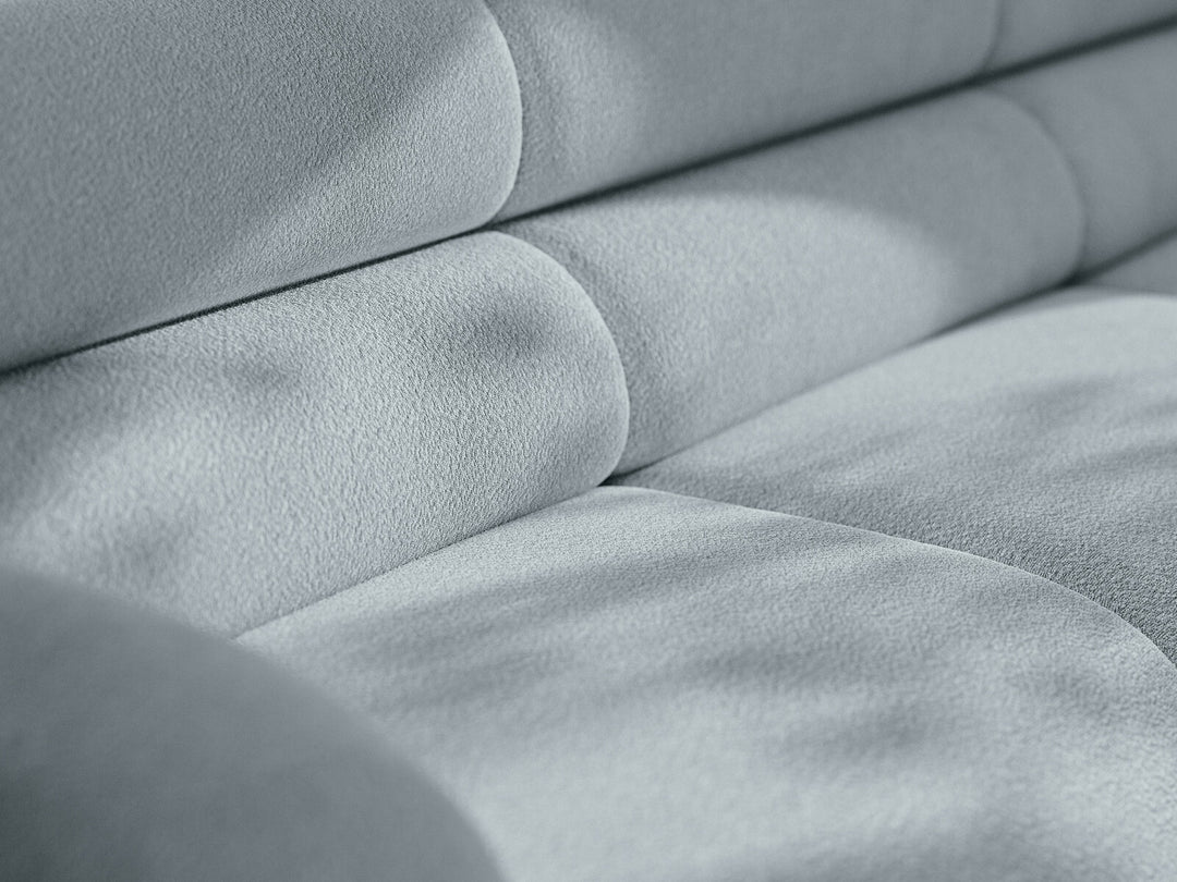Micadoni Neo Modulares symmetrisches Ecksofa Boucle Baloo Hellblau