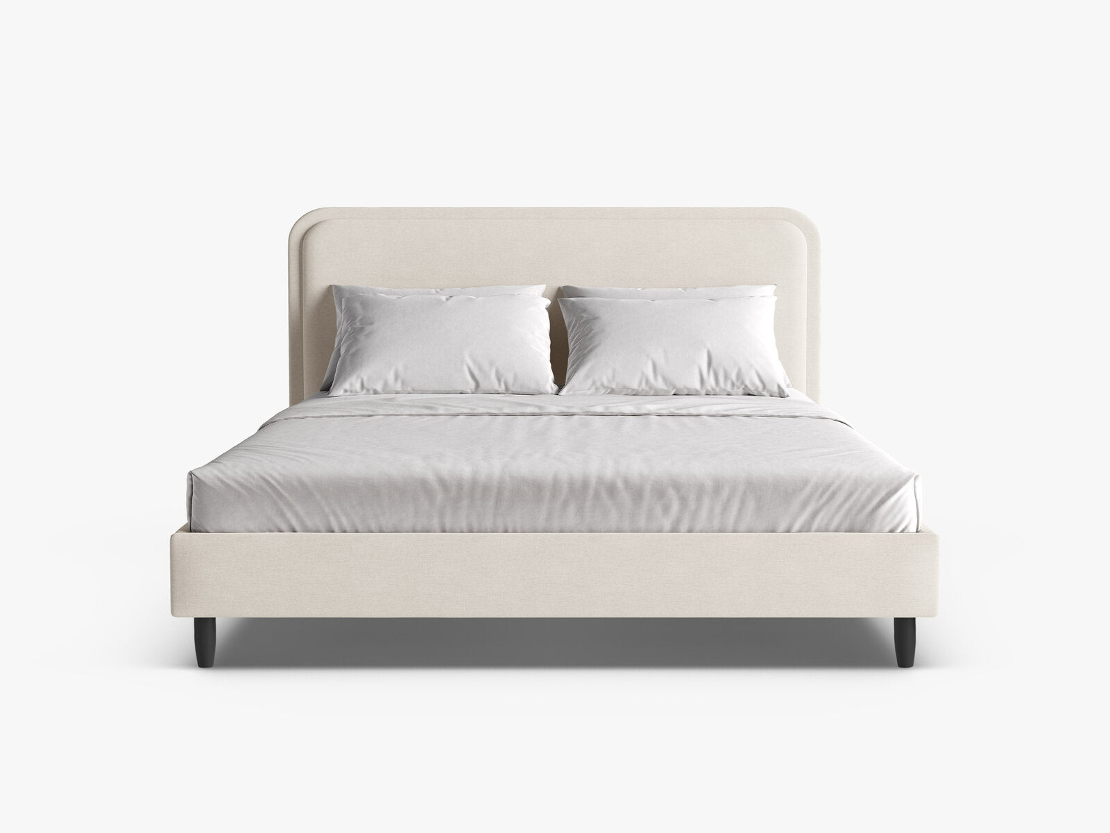 Micadoni Stauraumbett mit Kopfteil Aveline Strukturierter Stoff Wind Elfenbein 160x200