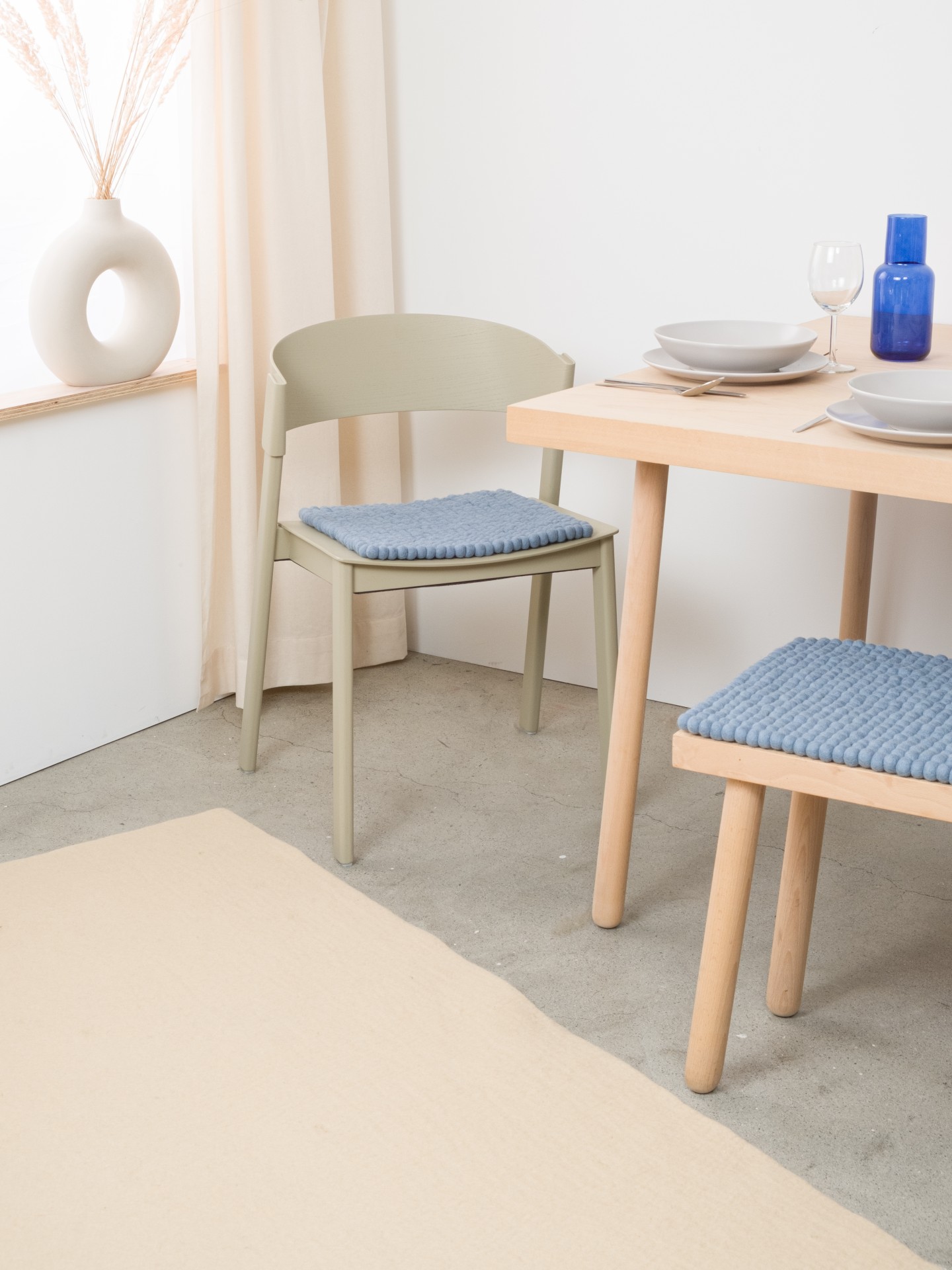 myfelt Mia - Filzkugel Sitzauflage quadratisch