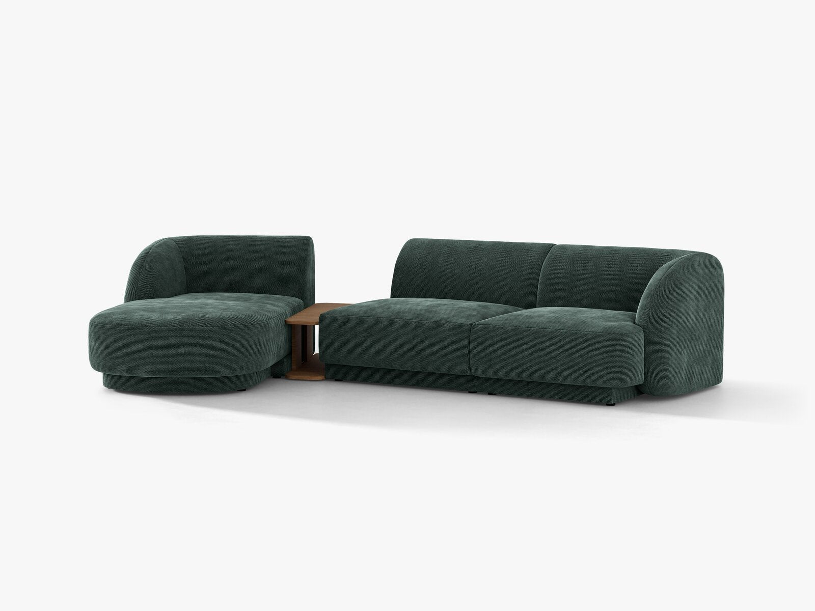 Micadoni Modulares Sofa Miley mit Recamiere 3-Sitzer Links Chenille Haga Petrol