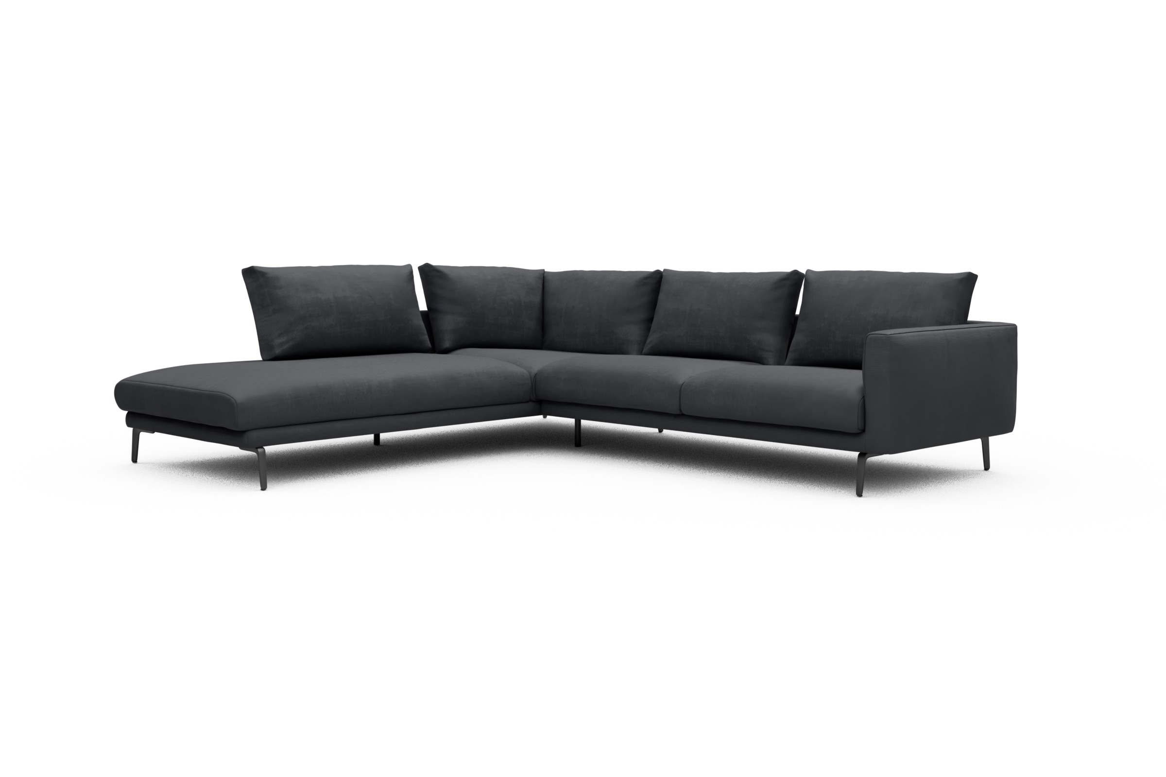 Ecksofa Karl Relax-Ecke links mit 2,5-Sitzer Cordufine-Slate-Grey