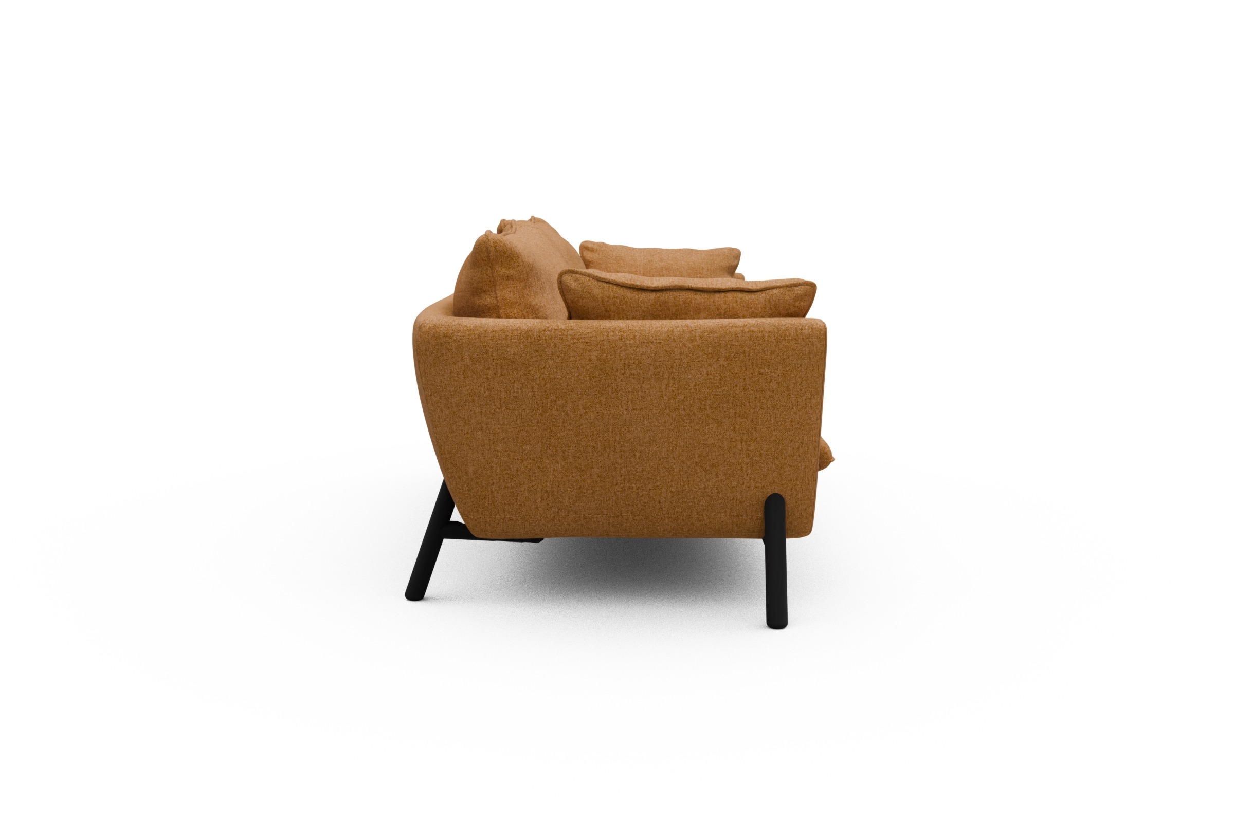 Sofa Emil PREMIUM 3-Sitzer Beinfarbe Eiche Schwarz Casone-Warm-Yellow