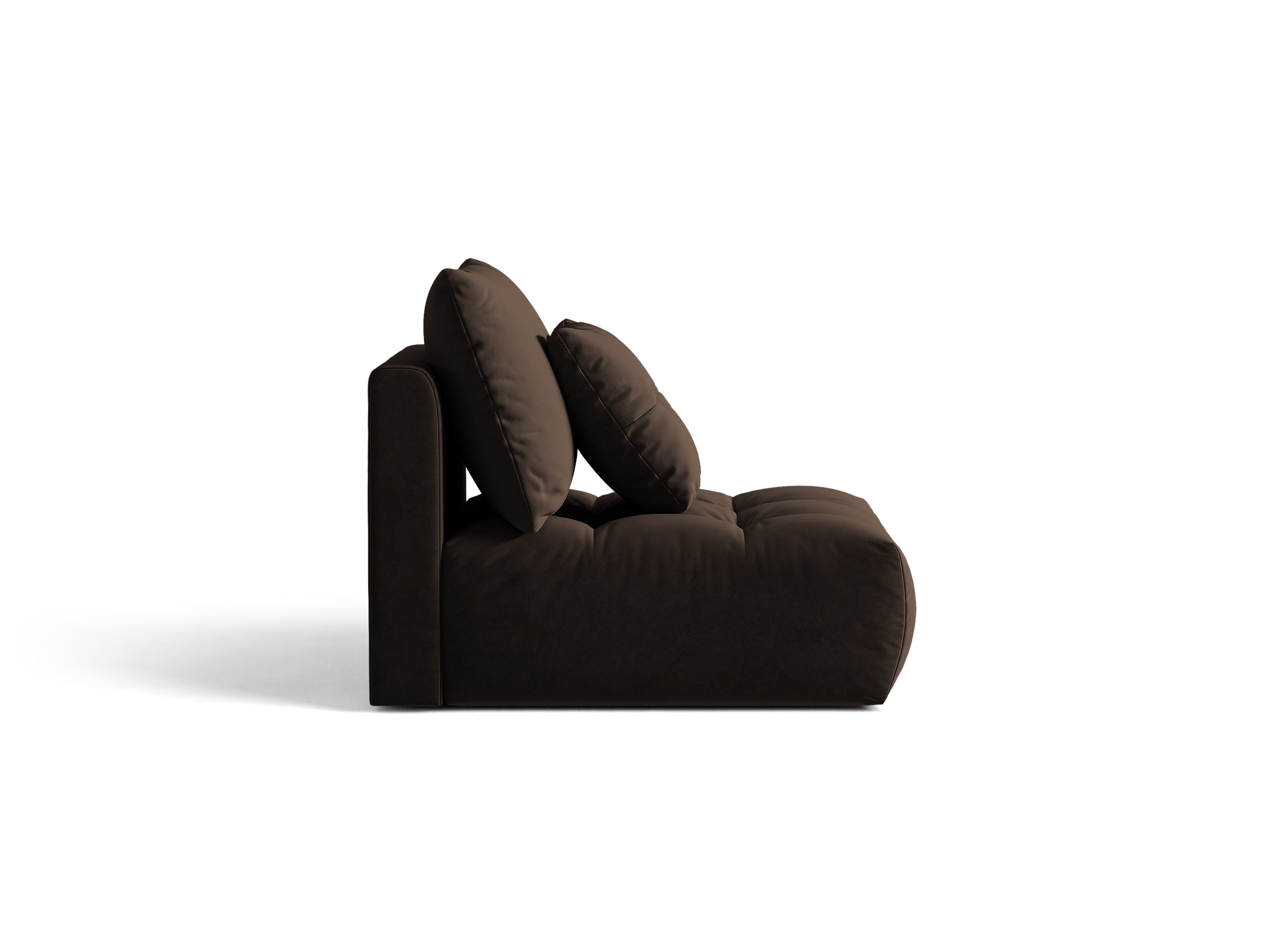 Micadoni Armloses Modul Bloom Samt Bluvel Dunkelbraun