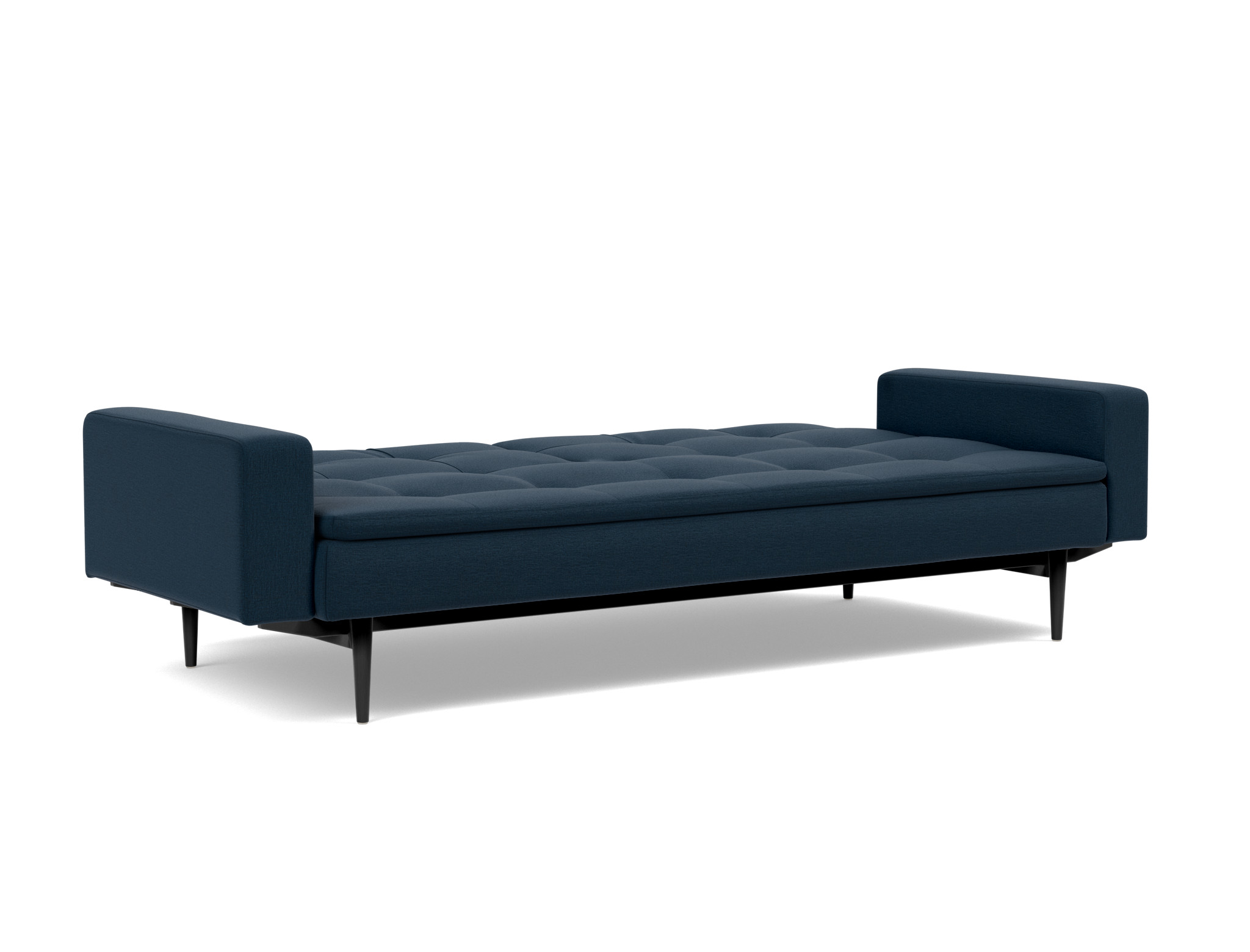 Schlafsofa Dublexo mit Armlehnen Flachgewebe Mixed Dance 528-Blue Beine Styletto Eiche schwarz