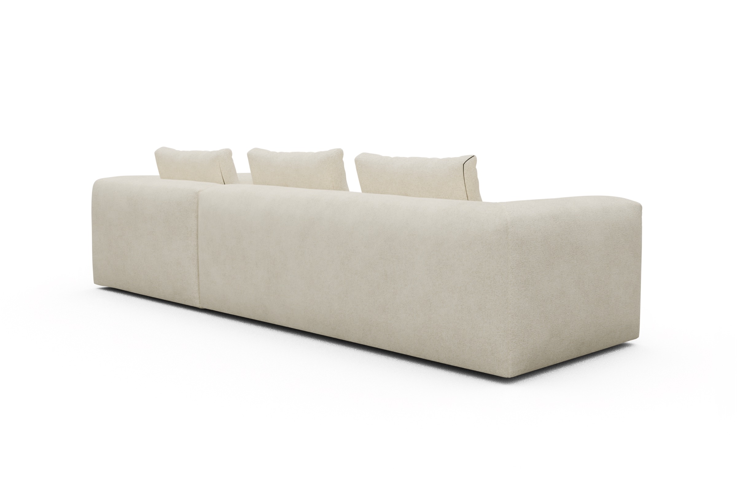 Ecksofa Fred Relax-Ecke rechts mit 2,5-Sitzer Boucle-Off-White