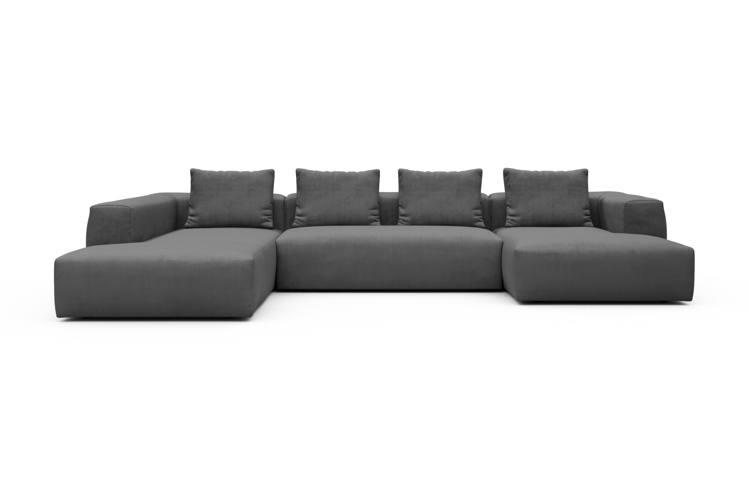 Skandi Home Wohnlandschaft Fred Relax-Ecke links mit 2-Sitzer und Chaiselongue rechts Cordufine-Grey moebelfaktor