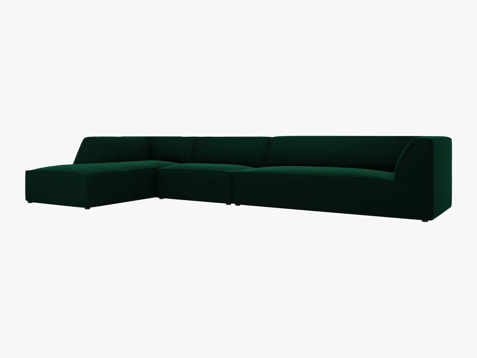 Micadoni Ecksofa Ruby 5-Sitzer Links Samt Salvador Flaschengrün