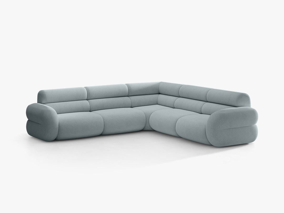 Micadoni Neo Modulares symmetrisches Ecksofa Boucle Baloo Hellblau