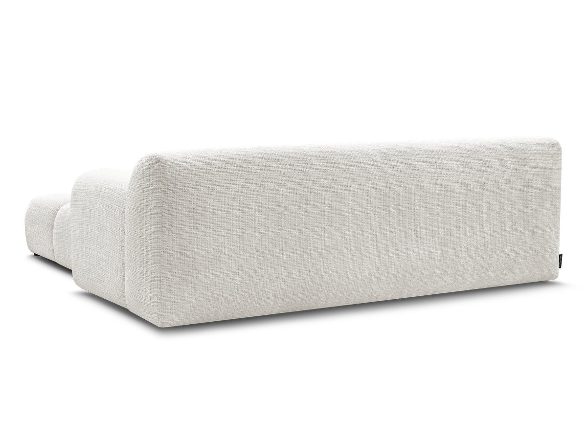 Bobochic Melisse Sofa 3-Sitzer mit Pouf Strukturstoff Weiß